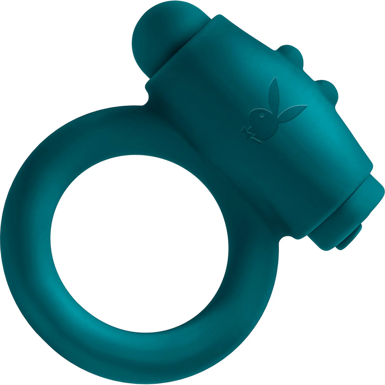 Playboy Pleasure Bunny Buzzer Rechargeable Silicone Vibrating Cock Ring - Evergreen - Image 5