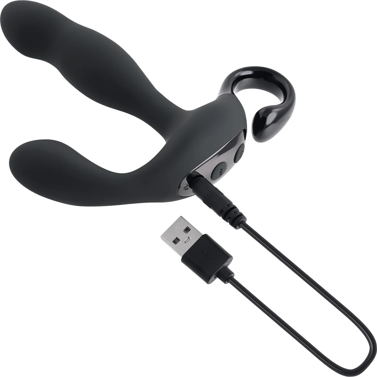 Playboy Pleasure Come Hither Silicone Rechargeable Vibrating Prostate Massager With Remote - Black - Image 5