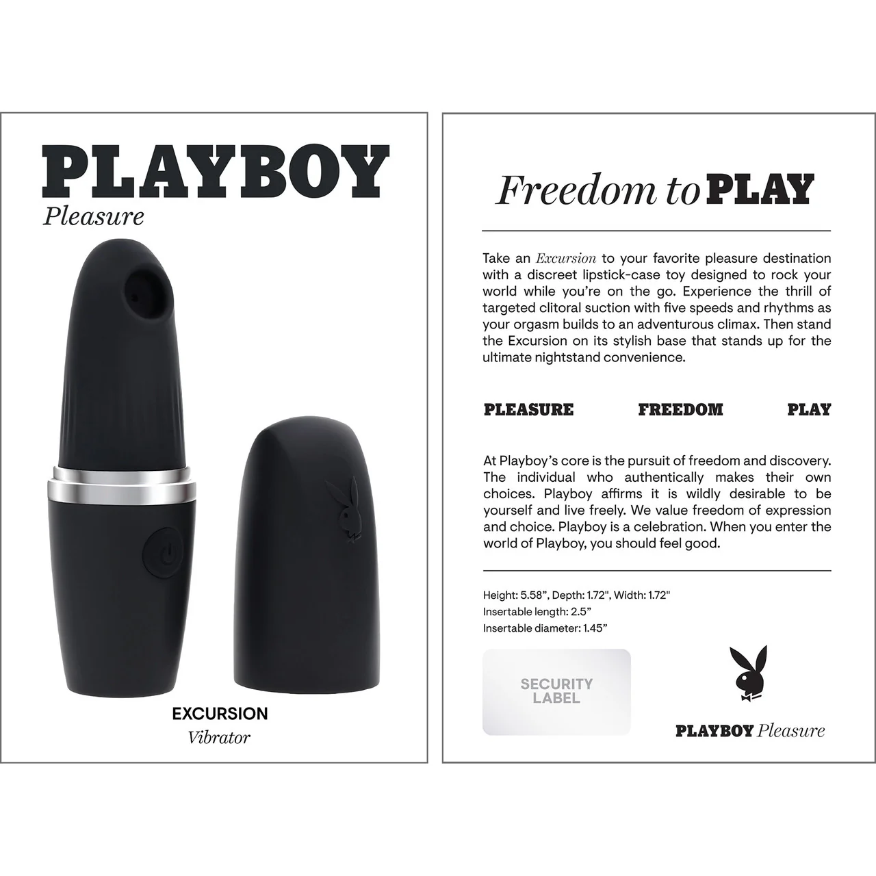 Playboy Pleasure Excursion Rechargeable Silicone Lipstick Style Clitoral Suction Vibrator - Image 9