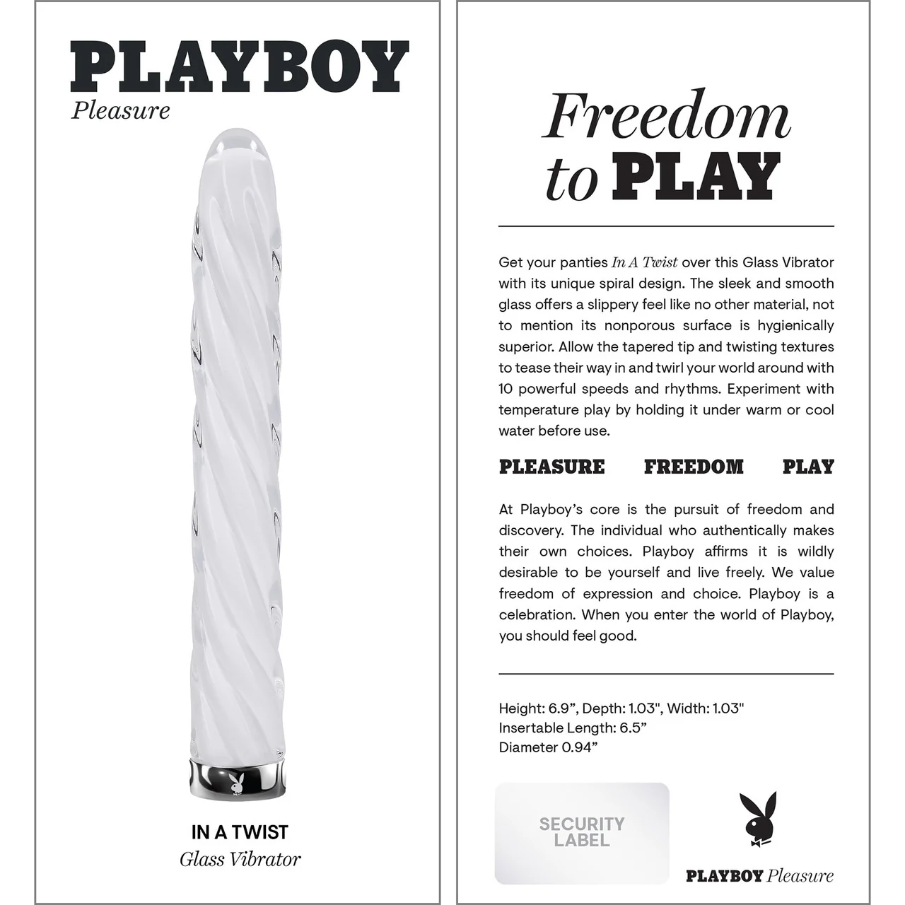 Playboy Pleasure In A Twist Rechargeable Waterproof Glass Vibrator - Image 13