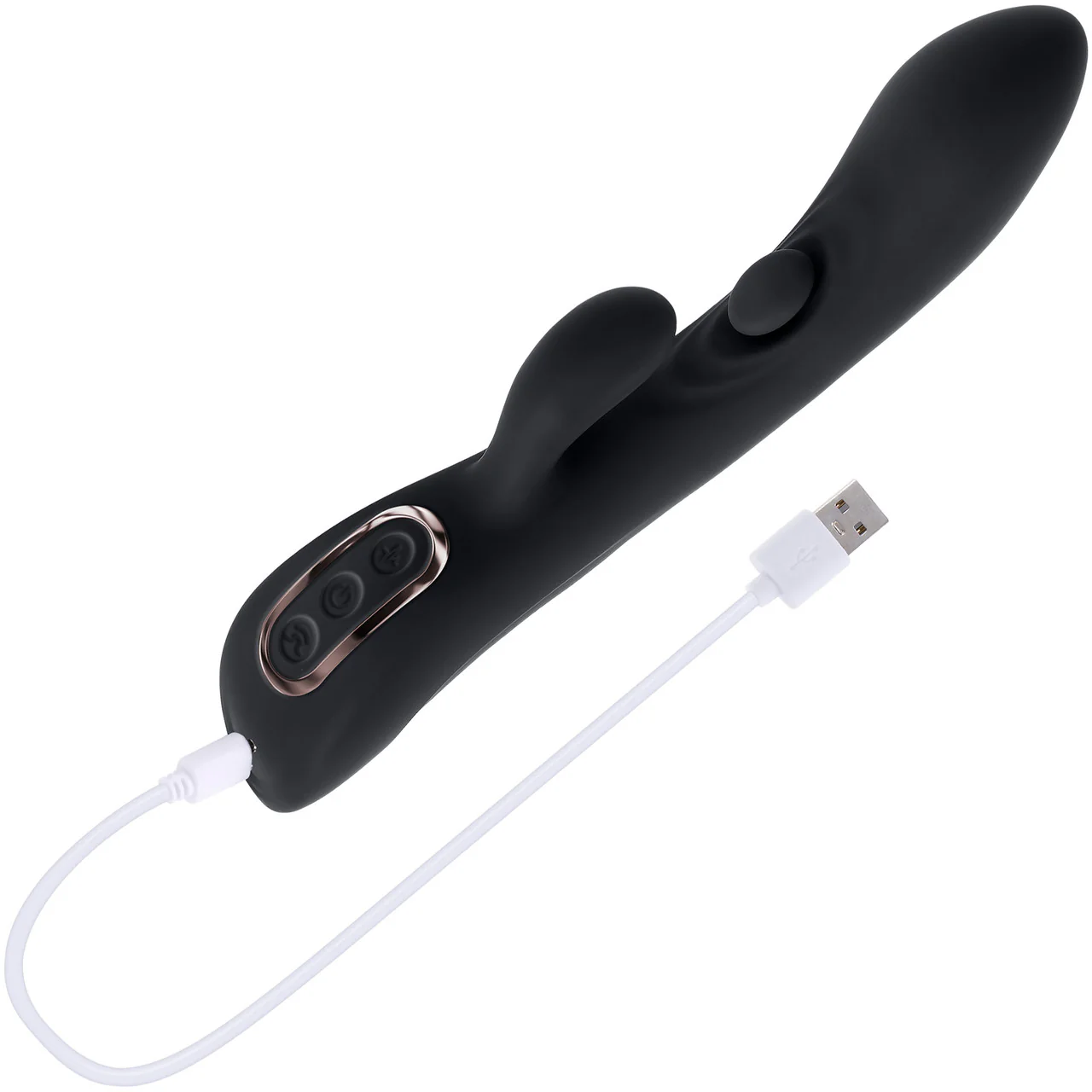 Playboy Pleasure That's The Spot Rechargeable Waterproof Silicone Tapping Rabbit Vibrator - Black - Image 13