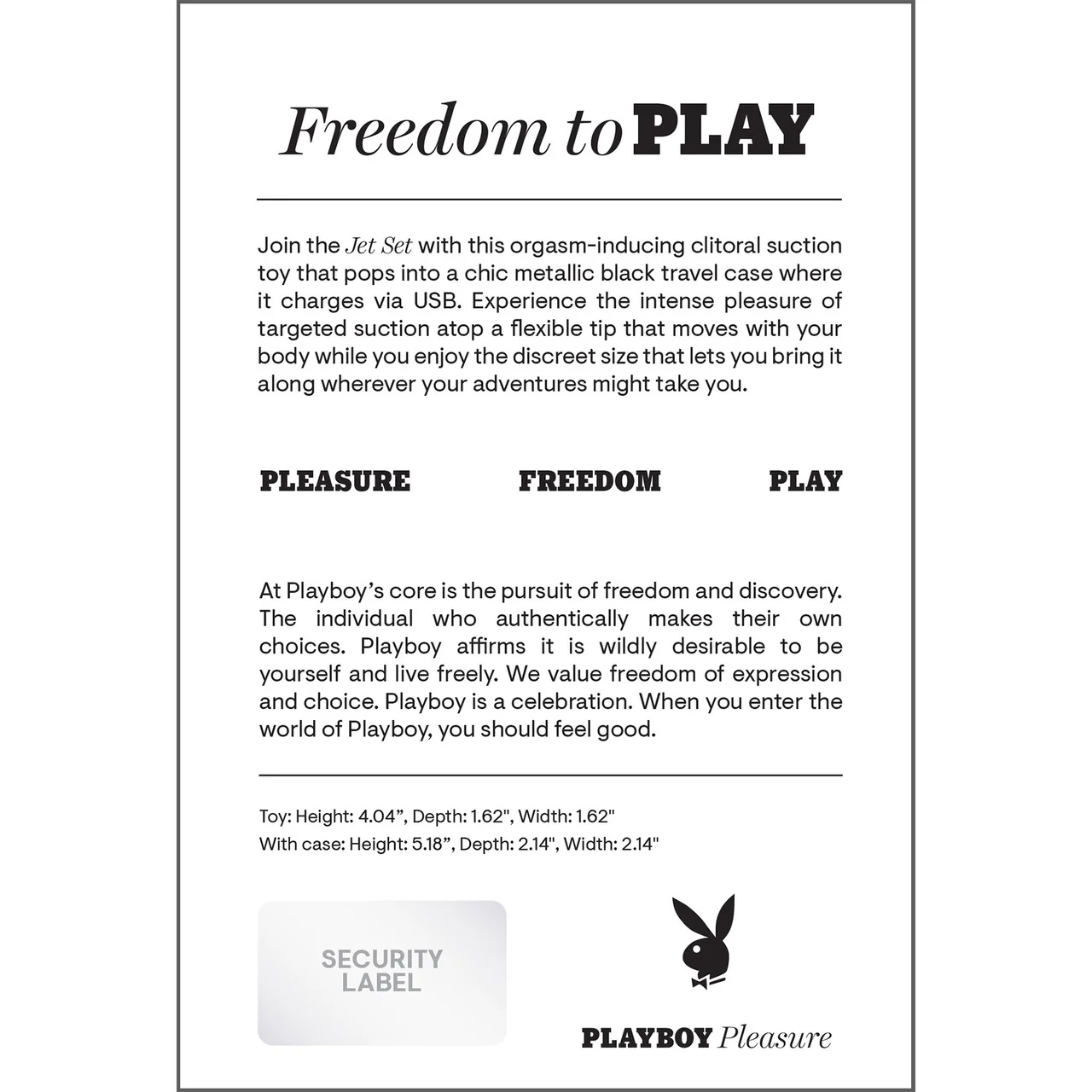 Playboy Pleasure The Jet Set Sucker Rechargeable Silicone Suction Stimulator With Charging Case - Image 13