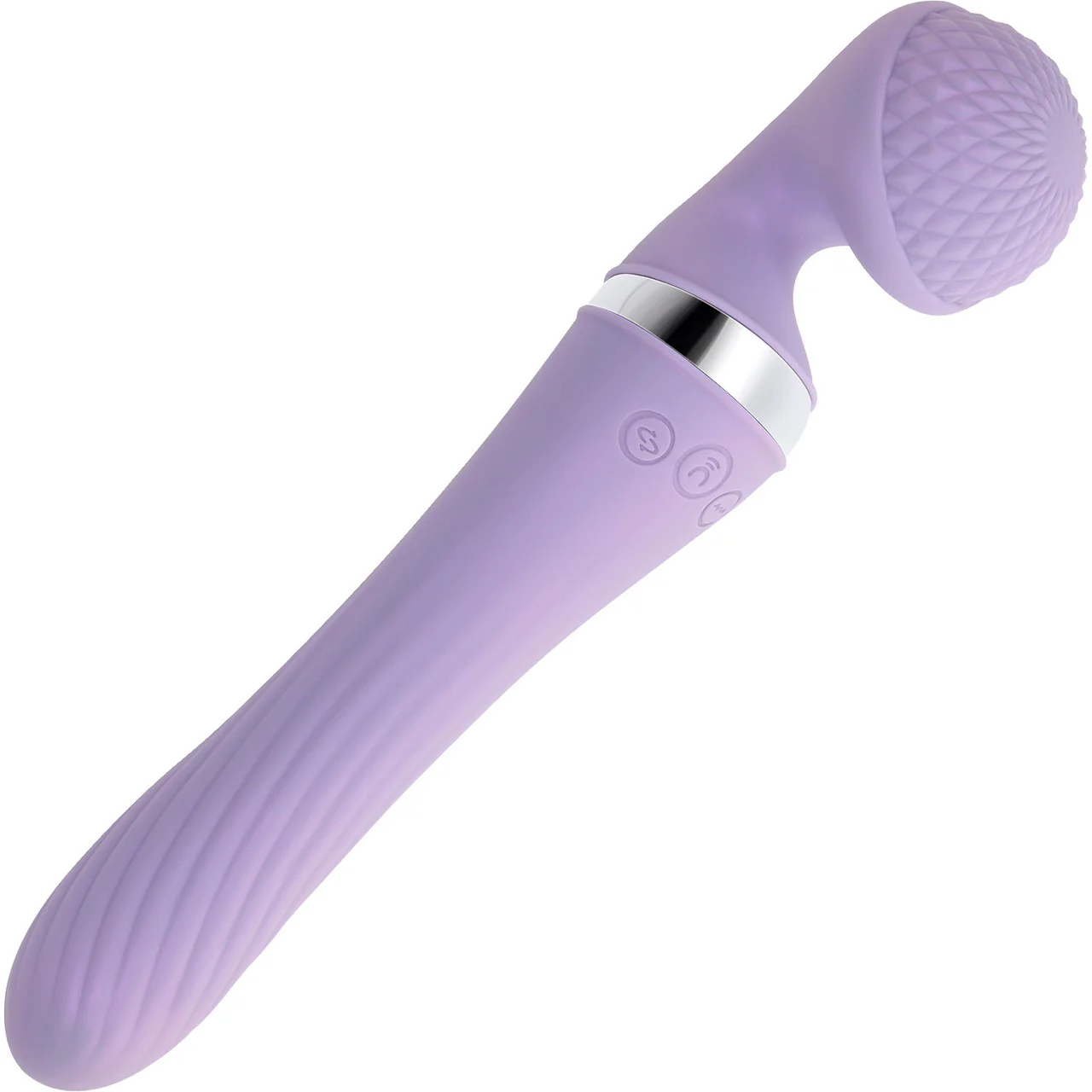 Playboy Pleasure Vibrato Rechargeable Waterproof Silicone Dual-Ended Vibrating Wand - Purple - Image 3