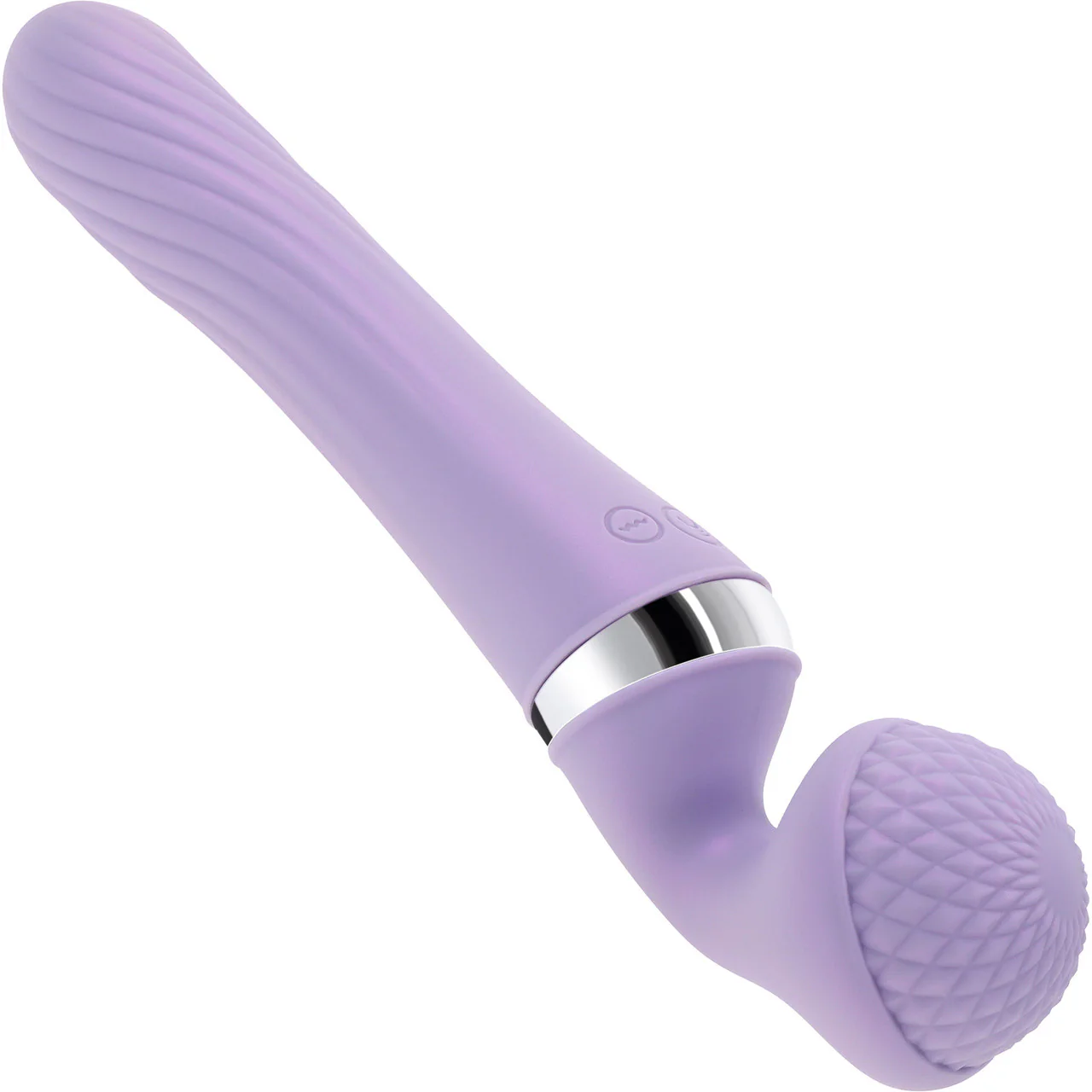 Playboy Pleasure Vibrato Rechargeable Waterproof Silicone Dual-Ended Vibrating Wand - Purple - Image 4
