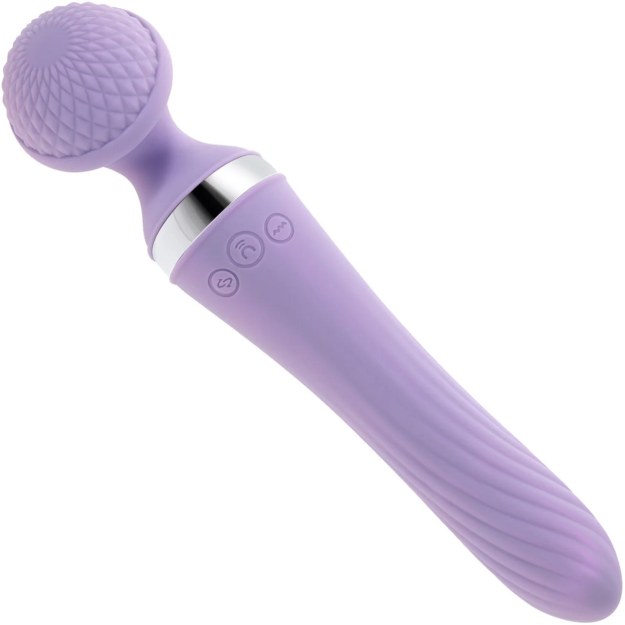 Playboy Pleasure Vibrato Rechargeable Waterproof Silicone Dual-Ended Vibrating Wand - Purple - Image 6