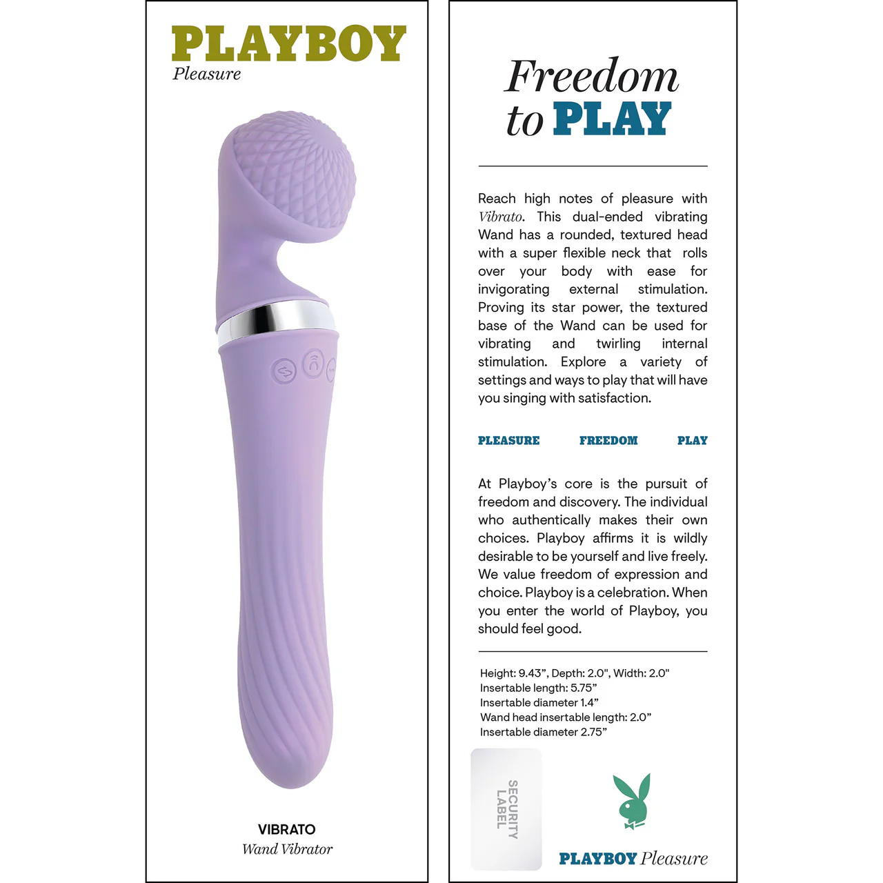 Playboy Pleasure Vibrato Rechargeable Waterproof Silicone Dual-Ended Vibrating Wand - Purple - Image 8