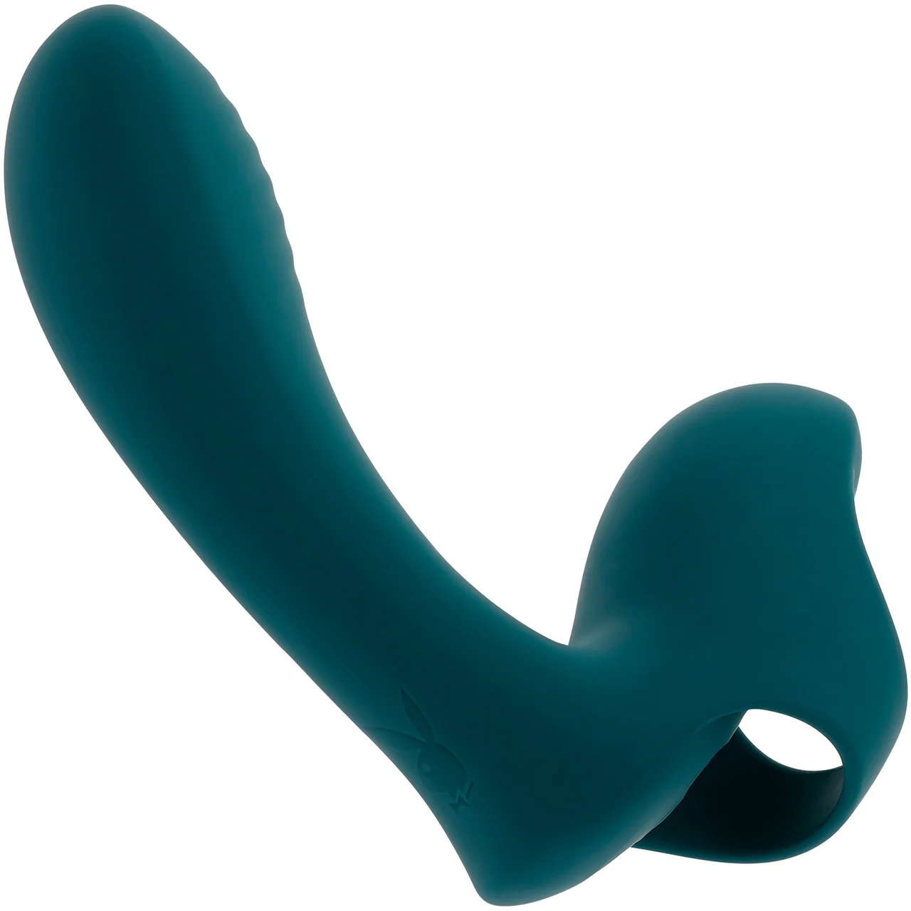 Playboy Pleasure Wrapped Around Your Finger Rechargeable Silicone G-Spot & P-Spot Vibrator - Green - Image 2