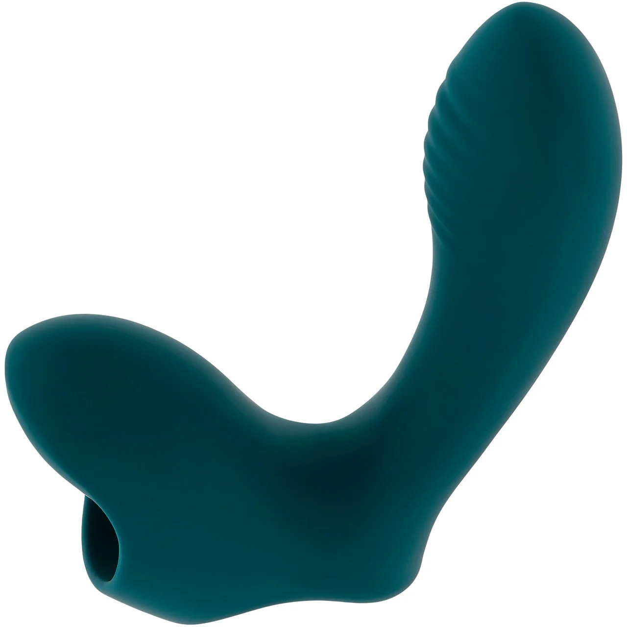 Playboy Pleasure Wrapped Around Your Finger Rechargeable Silicone G-Spot & P-Spot Vibrator - Green - Image 3
