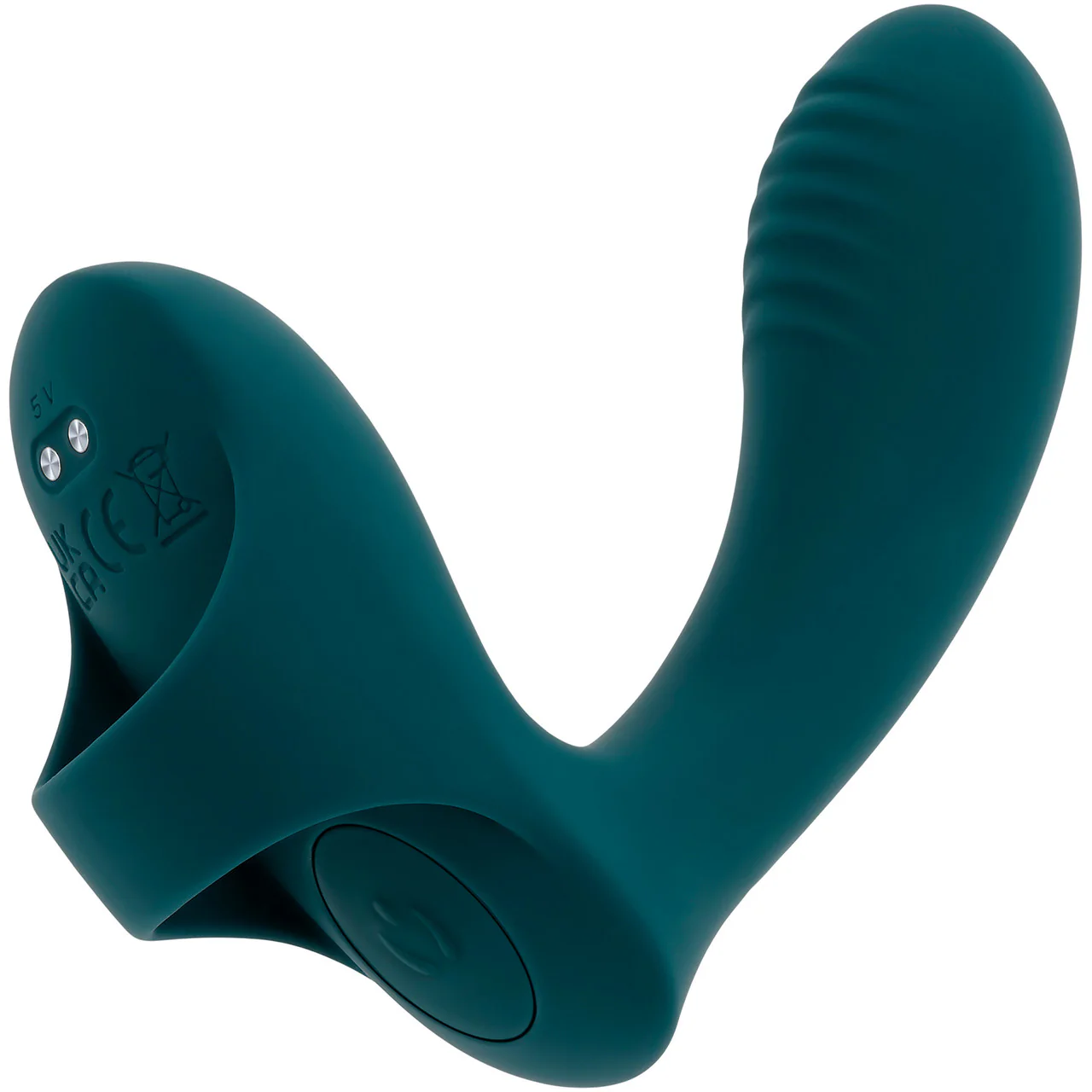 Playboy Pleasure Wrapped Around Your Finger Rechargeable Silicone G-Spot & P-Spot Vibrator - Green - Image 5