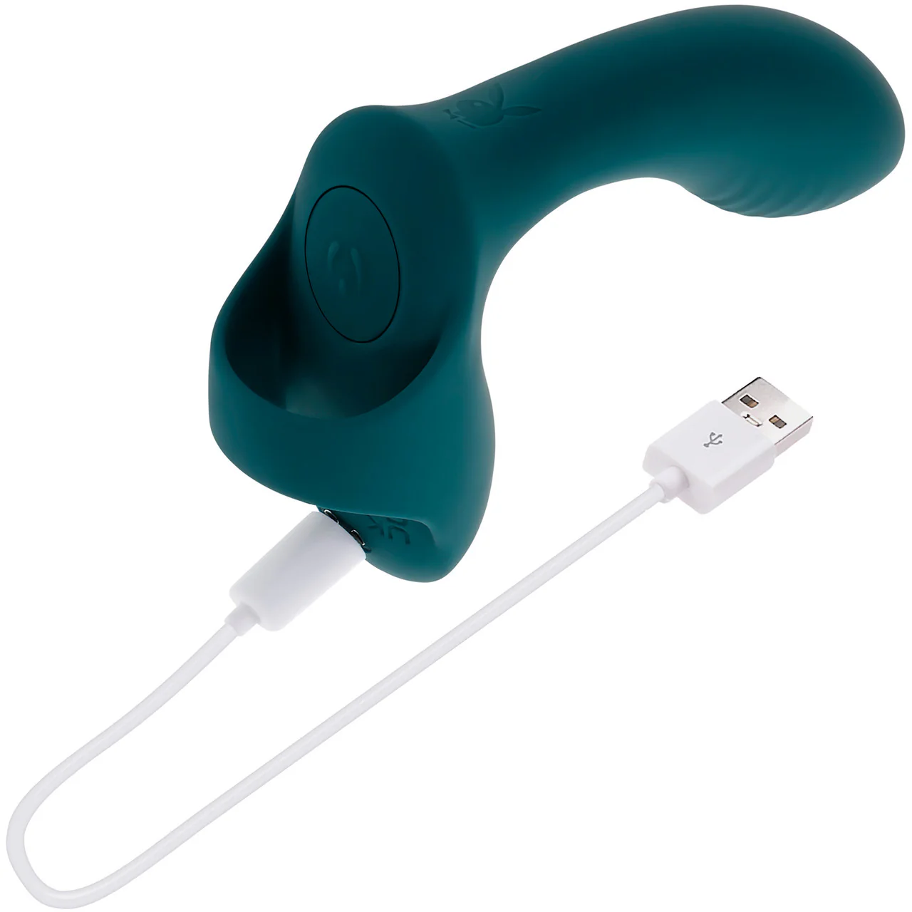 Playboy Pleasure Wrapped Around Your Finger Rechargeable Silicone G-Spot & P-Spot Vibrator - Green - Image 9