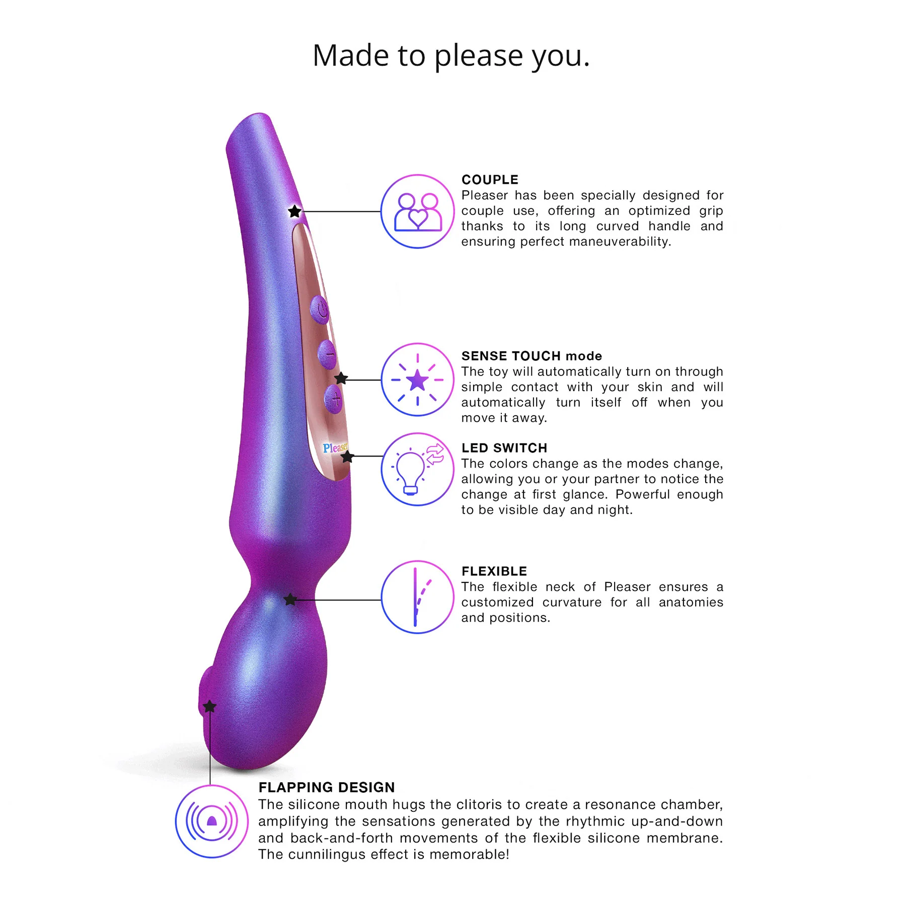 Pleaser Rechargeable Silicone Clitoral Flapping Stimulator With Remote By Love To Love - Image 7