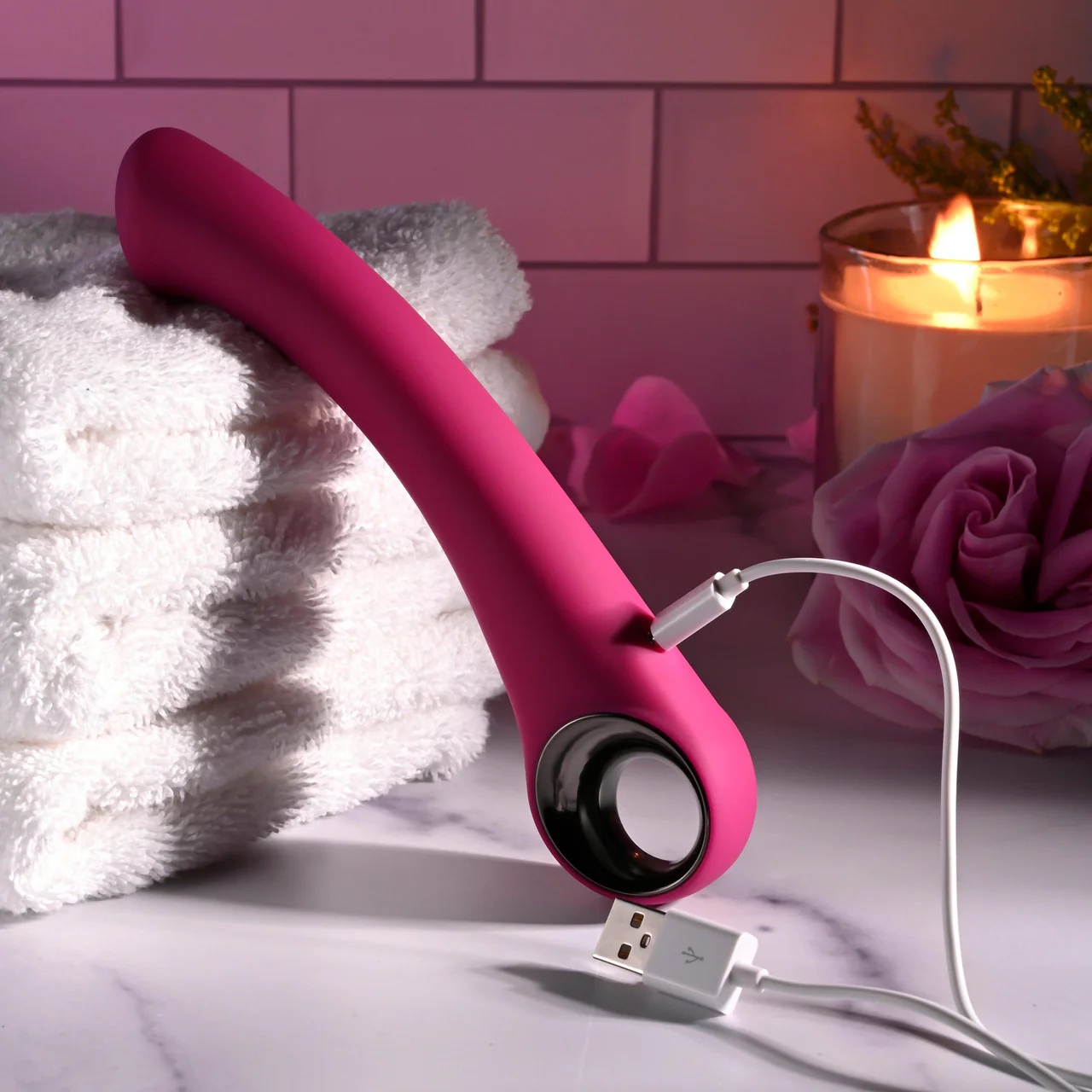 Pleasure Curve Rechargeable Waterproof Silicone G-Spot Vibrator With Ring Handle By Evolved Novelties - Image 10
