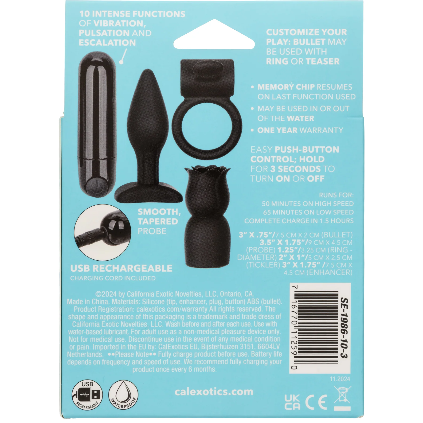 Pleasure Kits Allure Collection With Bullet, Teaser, Couples Ring & Anal Probe By CalExotics - Image 7