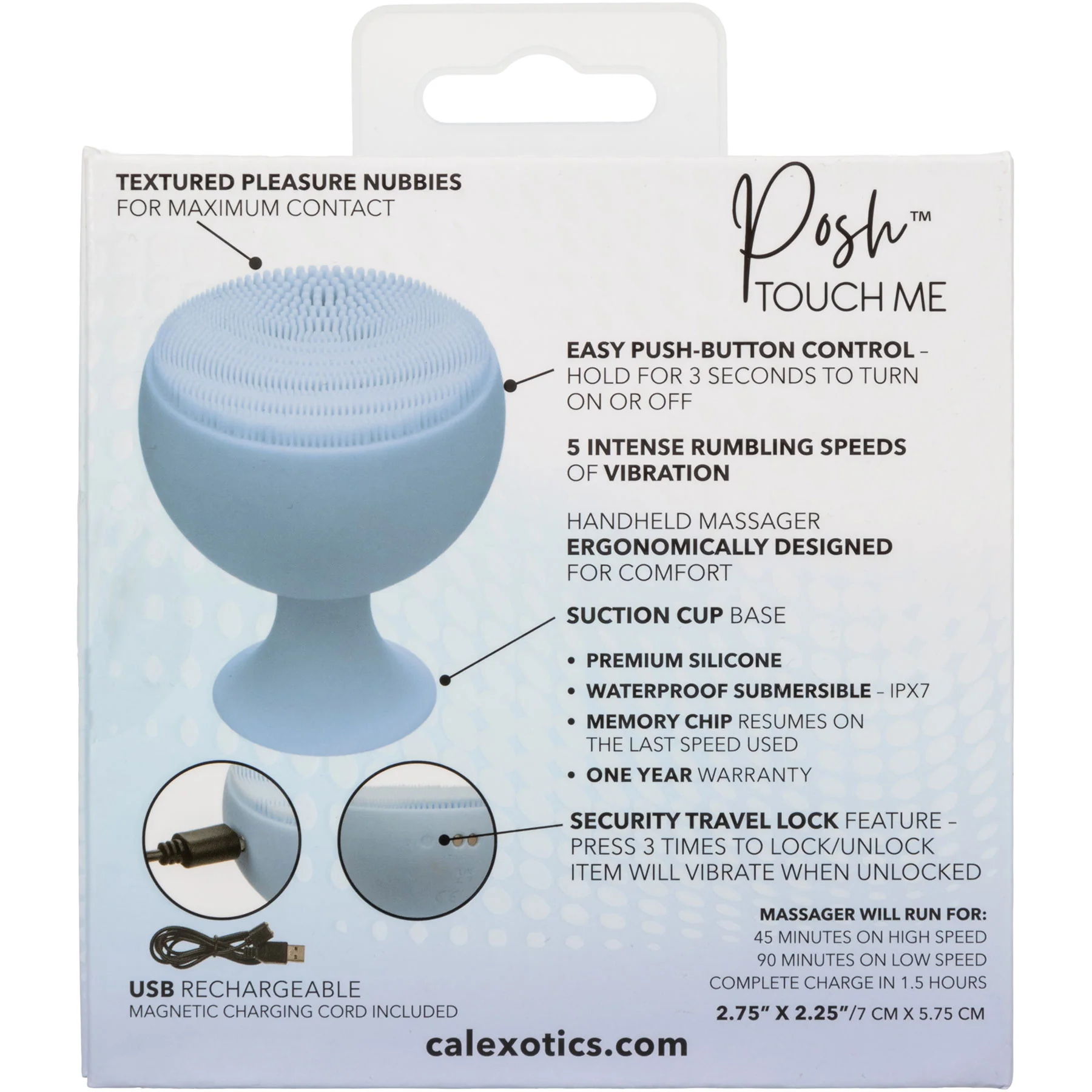Posh™ Touch Me Rechargeable Silicone Vibrator With Suction Base By CalExotics - Image 7