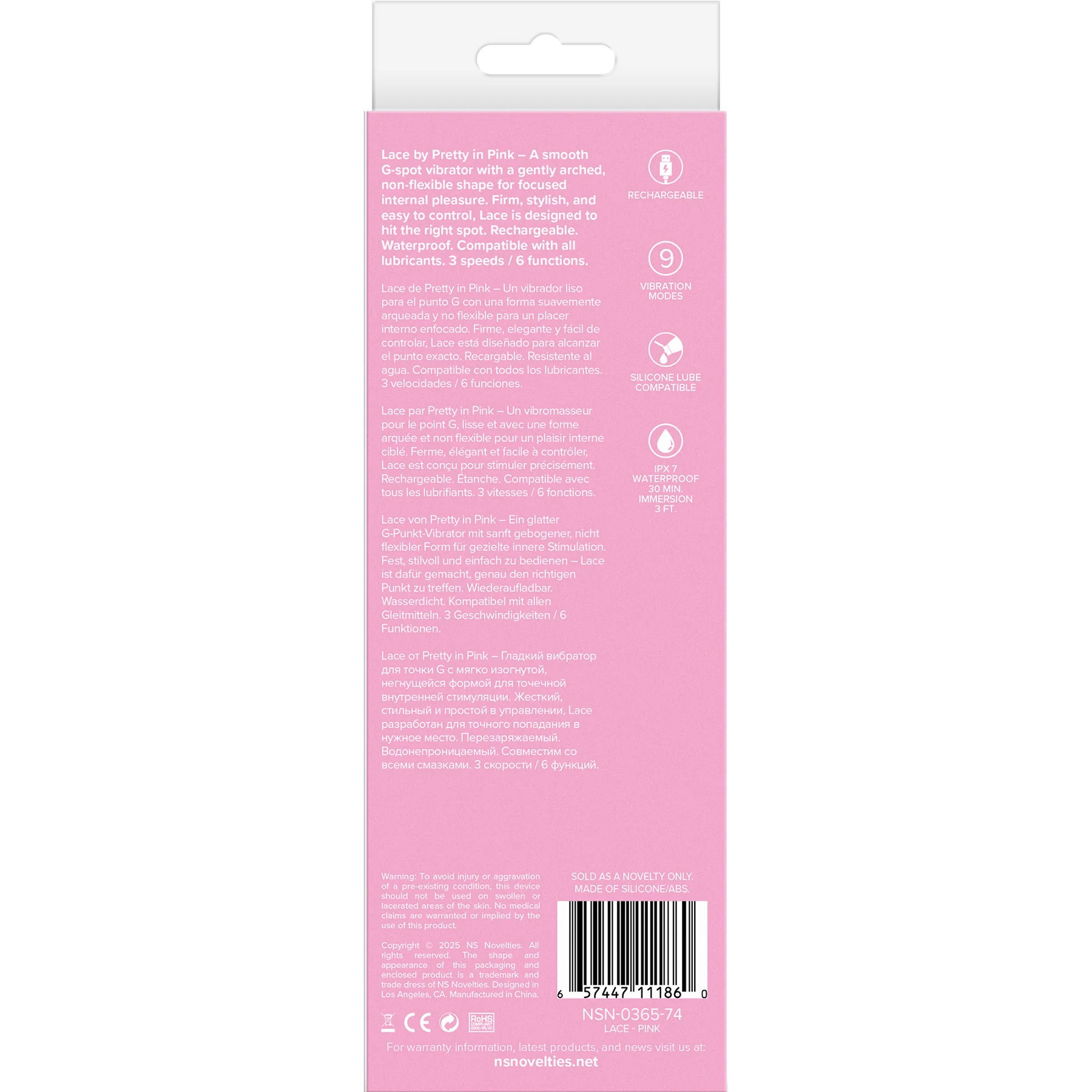 Pretty In Pink Lace Rechargeable Silicone G-Spot Vibrator - Image 4