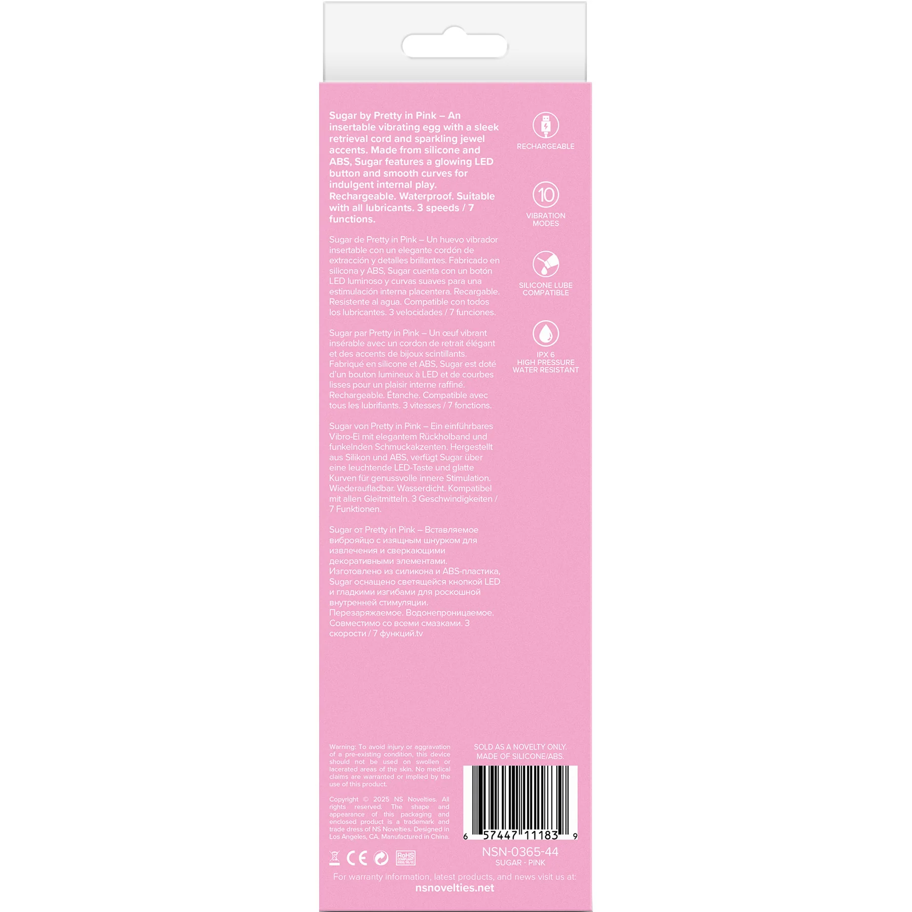 Pretty In Pink Sugar Rechargeable Silicone Vibrating Egg - Image 4