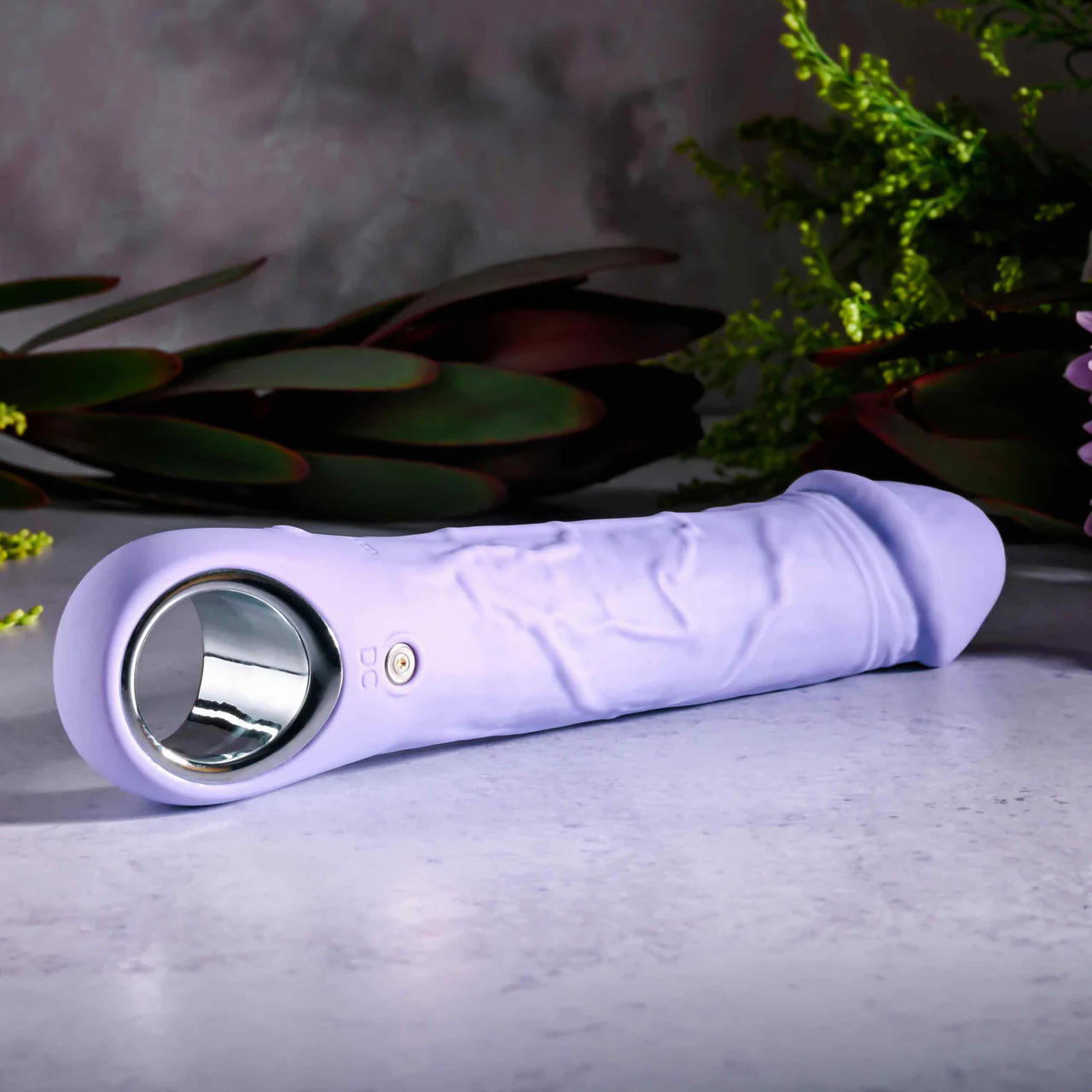 Purple Fantasy Rechargeable Waterproof Silicone Vibrating Dildo With Ring Handle By Evolved Novelties - Image 12