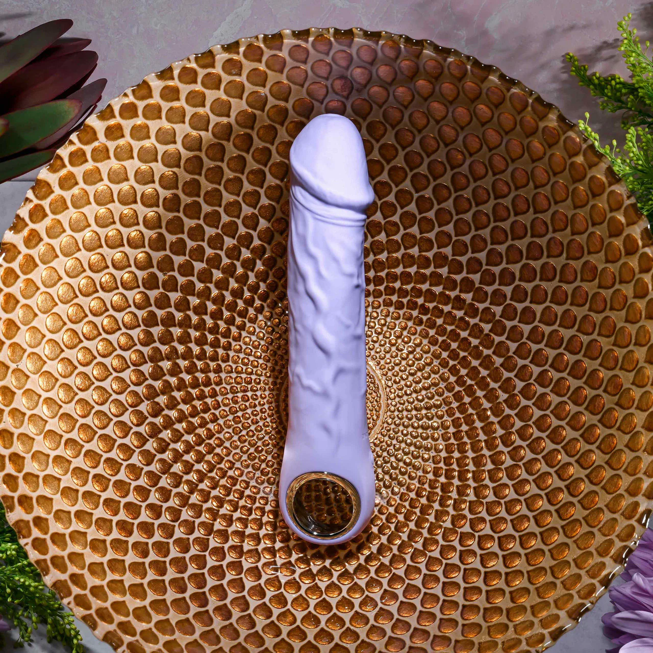 Purple Fantasy Rechargeable Waterproof Silicone Vibrating Dildo With Ring Handle By Evolved Novelties - Image 13