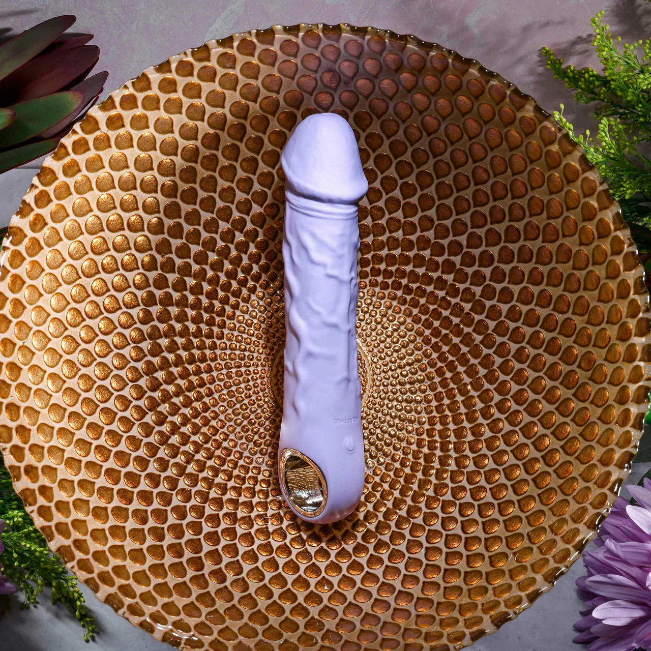 Purple Fantasy Rechargeable Waterproof Silicone Vibrating Dildo With Ring Handle By Evolved Novelties - Image 14