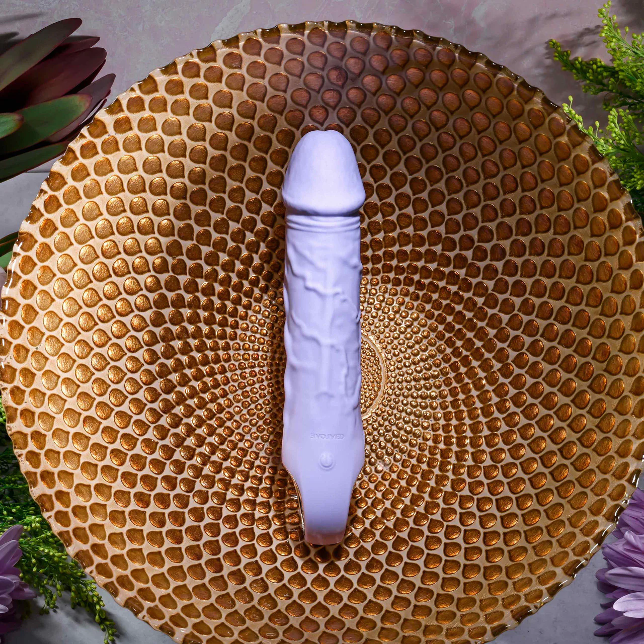 Purple Fantasy Rechargeable Waterproof Silicone Vibrating Dildo With Ring Handle By Evolved Novelties - Image 15