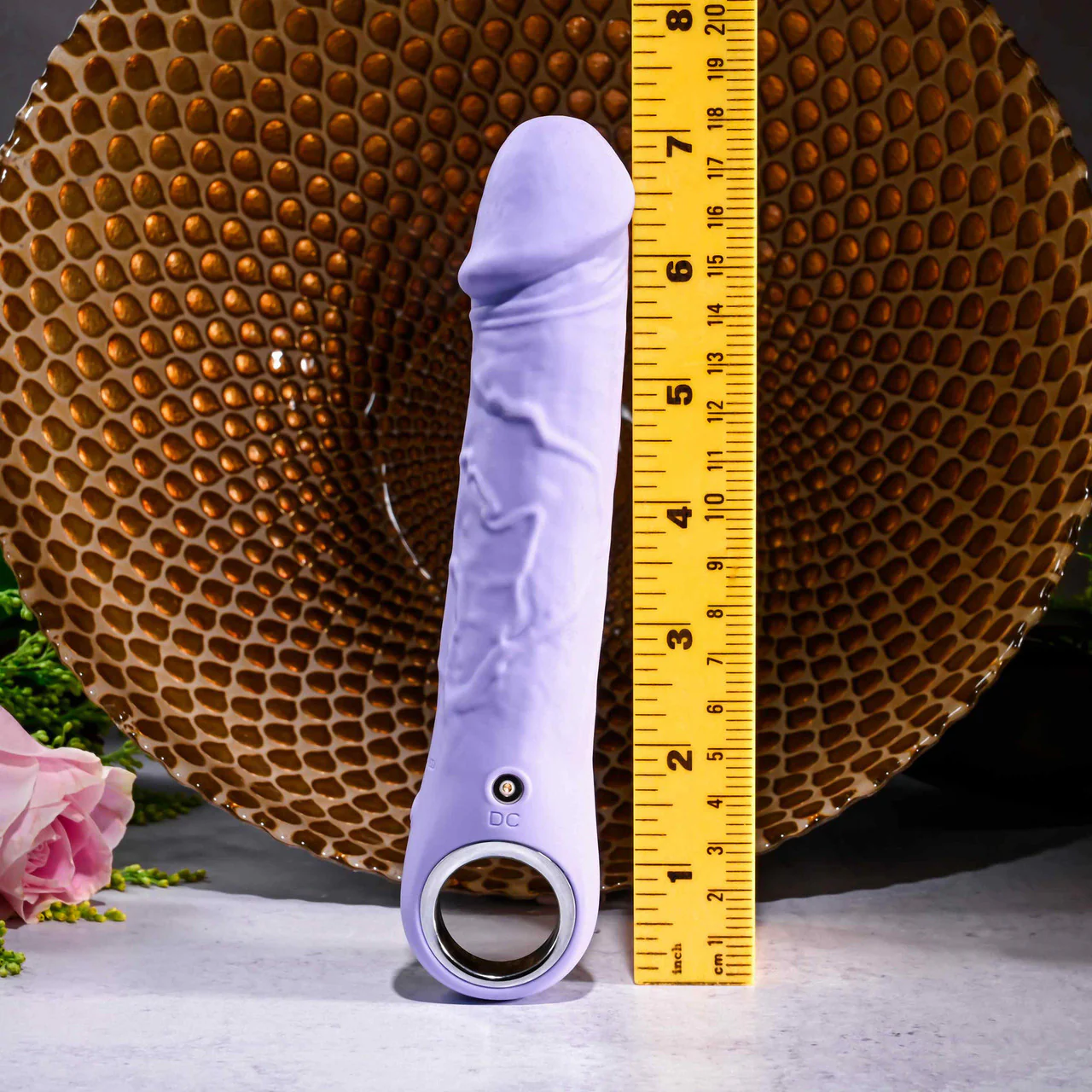 Purple Fantasy Rechargeable Waterproof Silicone Vibrating Dildo With Ring Handle By Evolved Novelties - Image 9