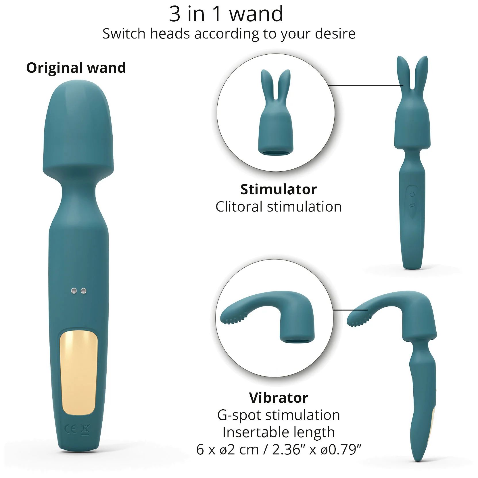 R-evolution Rechargeable Silicone Vibrating Wand With Two Attachments By Love To Love - Image 13