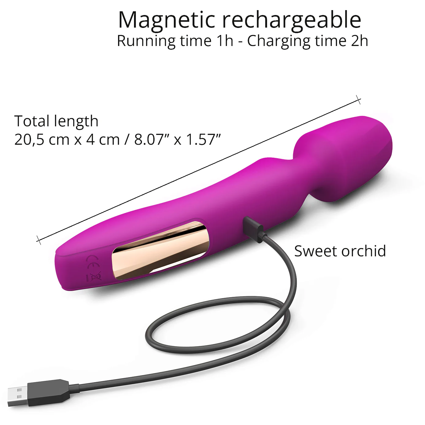 R-evolution Rechargeable Silicone Vibrating Wand With Two Attachments By Love To Love - Image 5