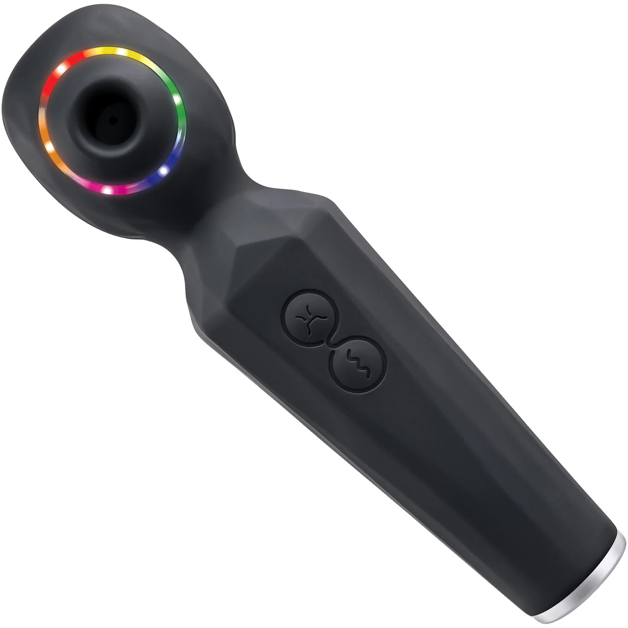 Rainbow Sucker Rechargeable Silicone Wand Style Vibrator With Clitoral Suction By Evolved Novelties - Image 2
