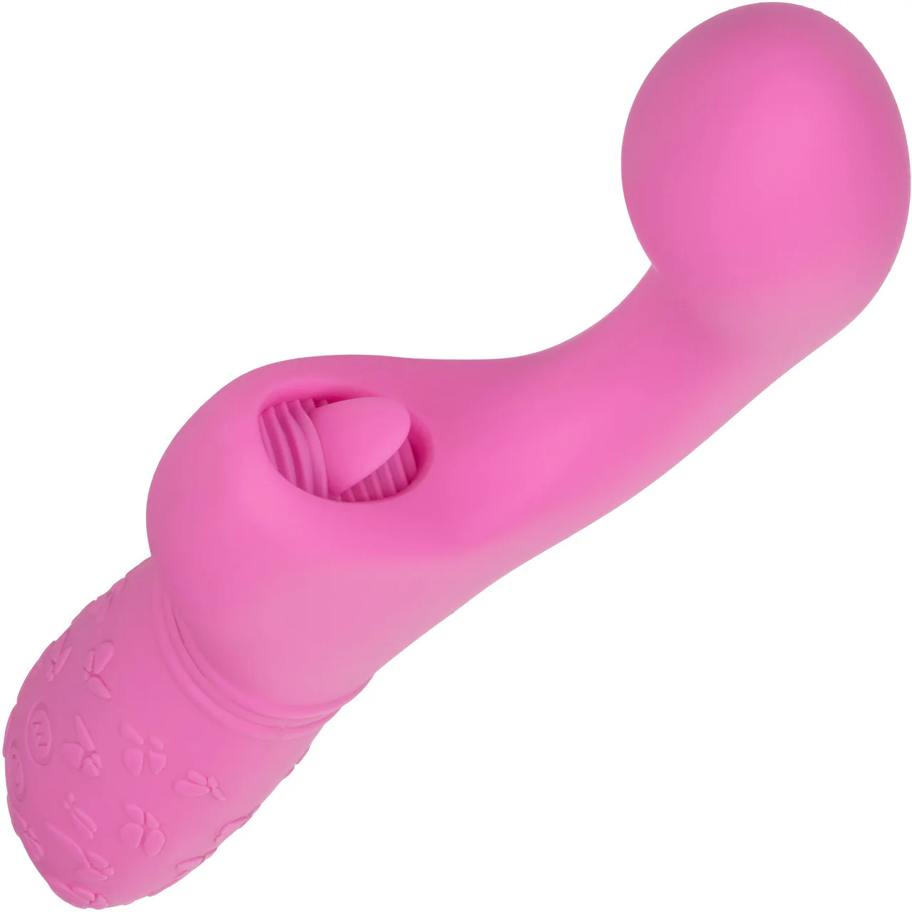 Rechargeable Butterfly Kiss Silicone Flicker Dual Stimulation Vibrator By CalExotics - Pink - Image 4