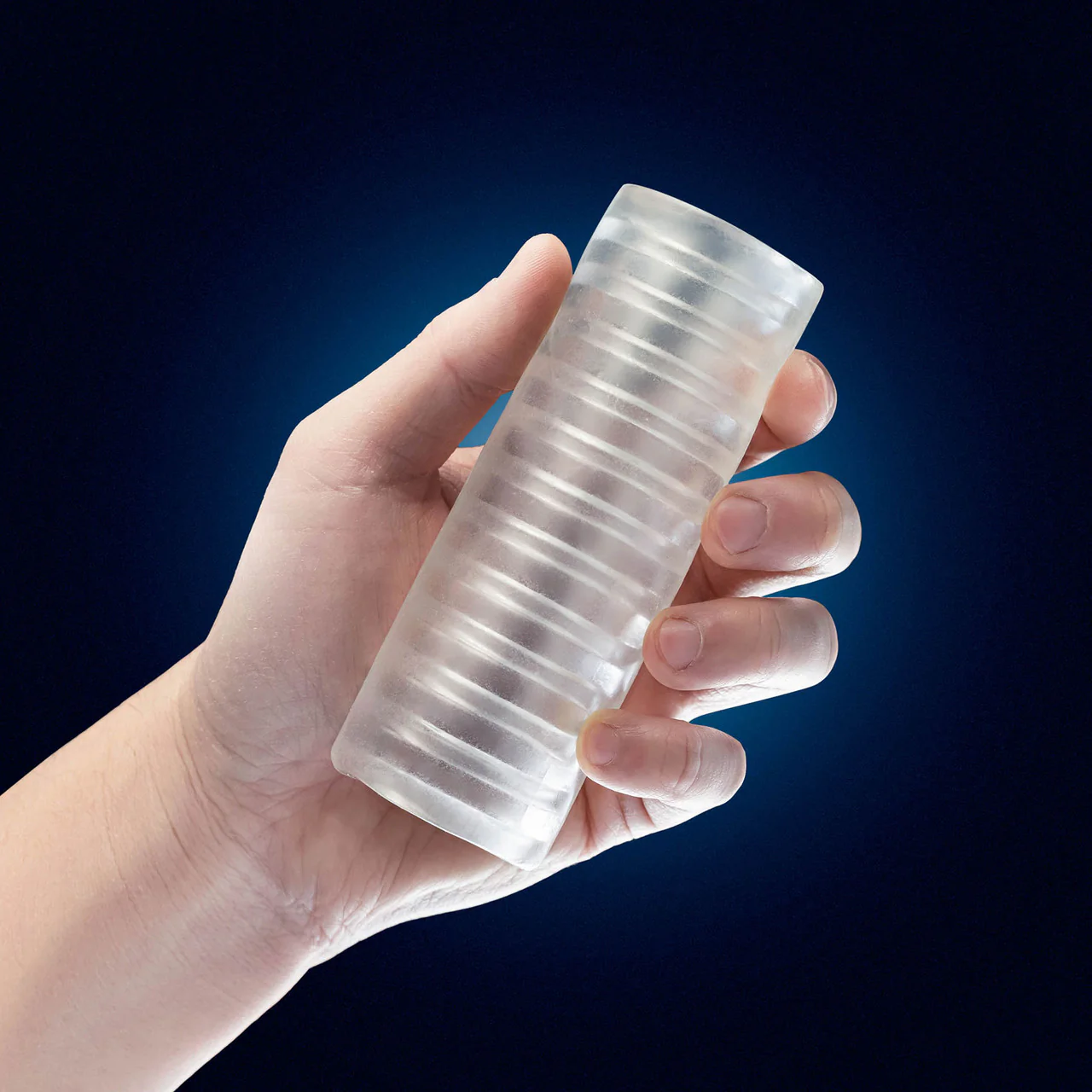 Rize Ribz Self Lubricating Glow In The Dark Open Ended Penis Stroker By Blush - Image 2