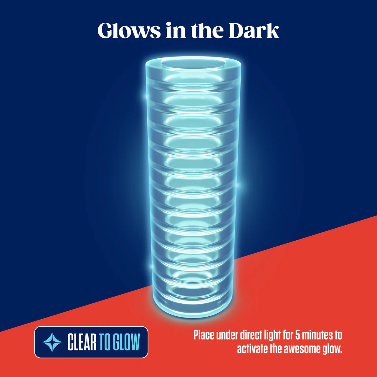 Rize Ribz Self Lubricating Glow In The Dark Open Ended Penis Stroker By Blush - Image 6