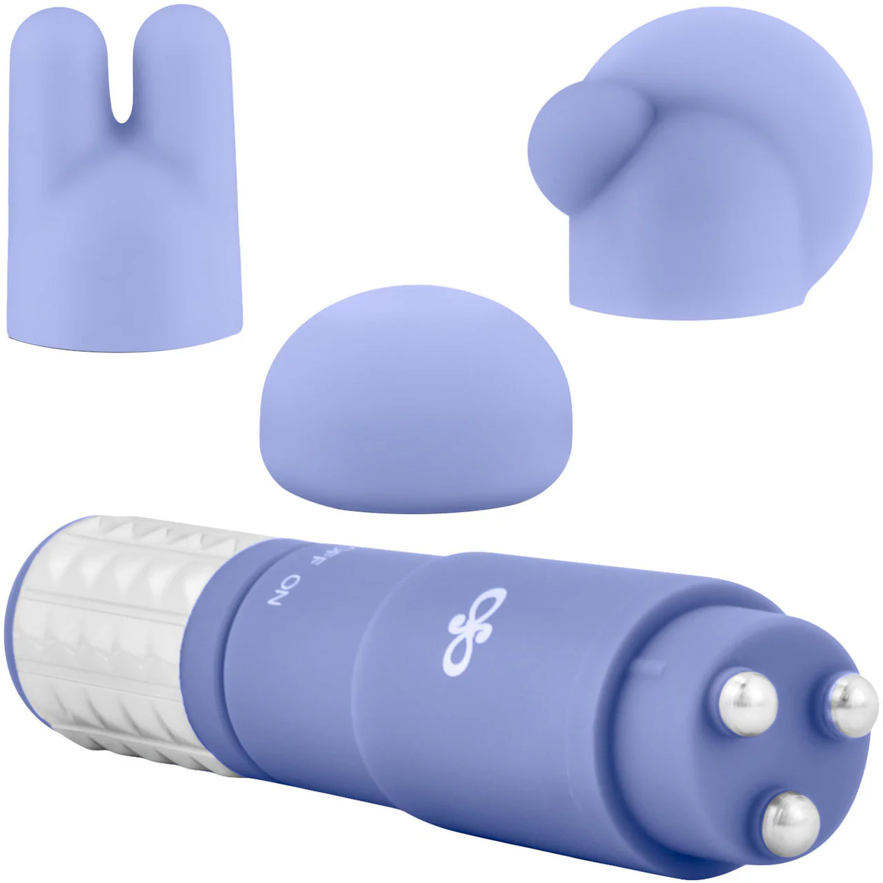 Rose Revitalize Vibrating Bullet Massage Kit With 3 Silicone Attachments By Blush - Periwinkle - Image 3