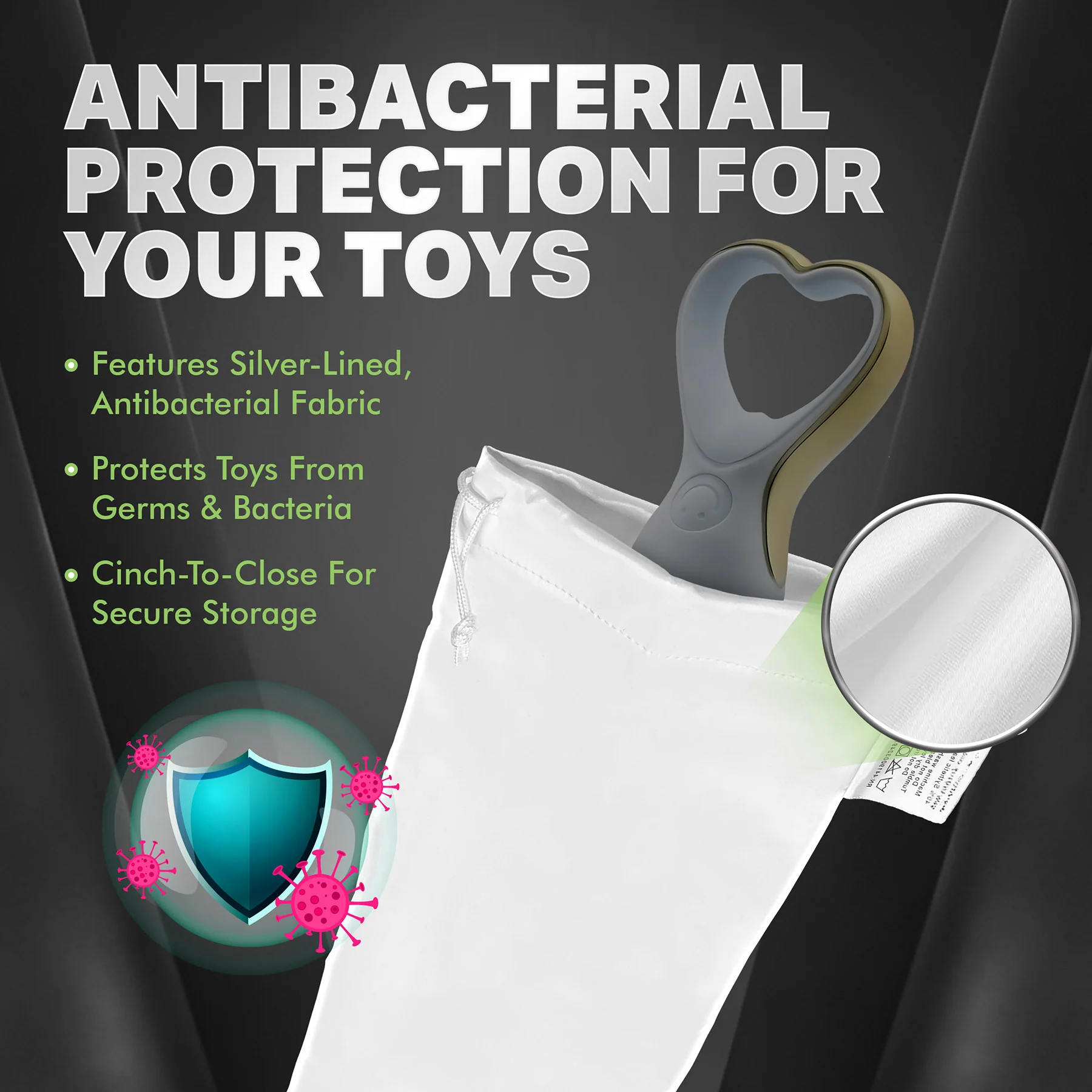 Safe Sex Medium Antibacterial Sex Toy Storage Bag By Blush - Image 2
