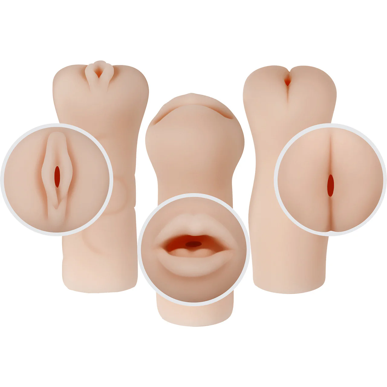 Selopa Party Pack 3-Piece Oral, Vaginal & Anal Penis Strokers - Vanilla - Image 3
