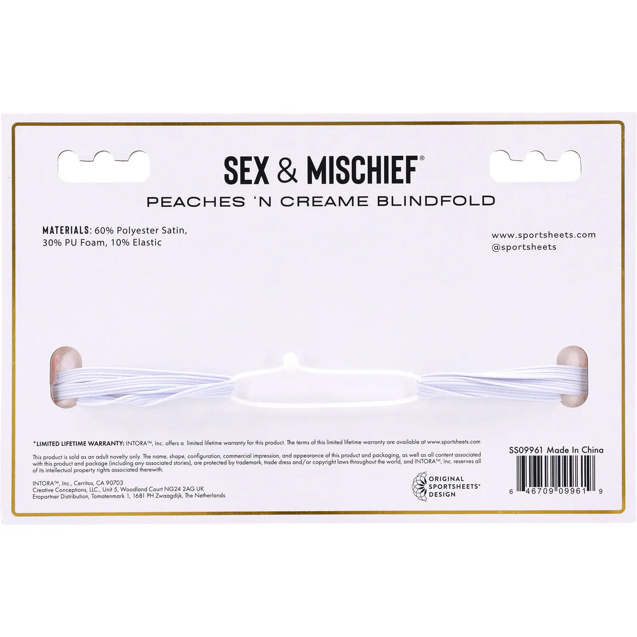 Sex & Mischief Peaches 'n CreaMe Blindfold By Sportsheets - Rose Gold & Peach - Image 9