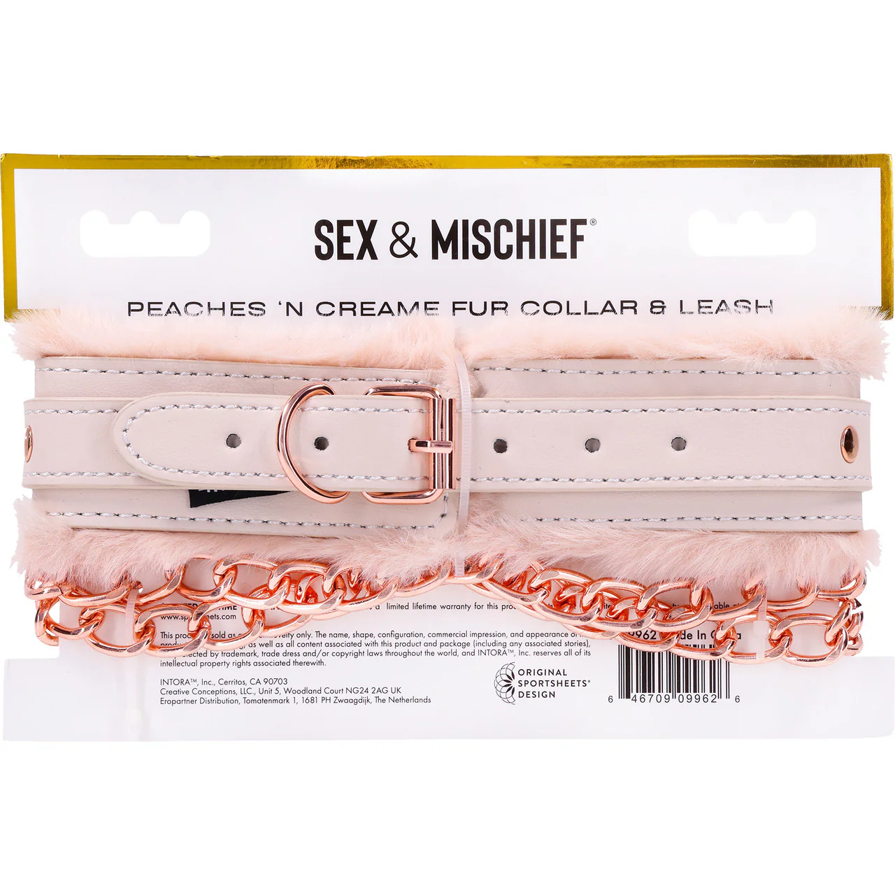 Sex & Mischief Peaches 'n CreaMe Fur Collar & Leash By Sportsheets - Rose Gold & Peach - Image 10