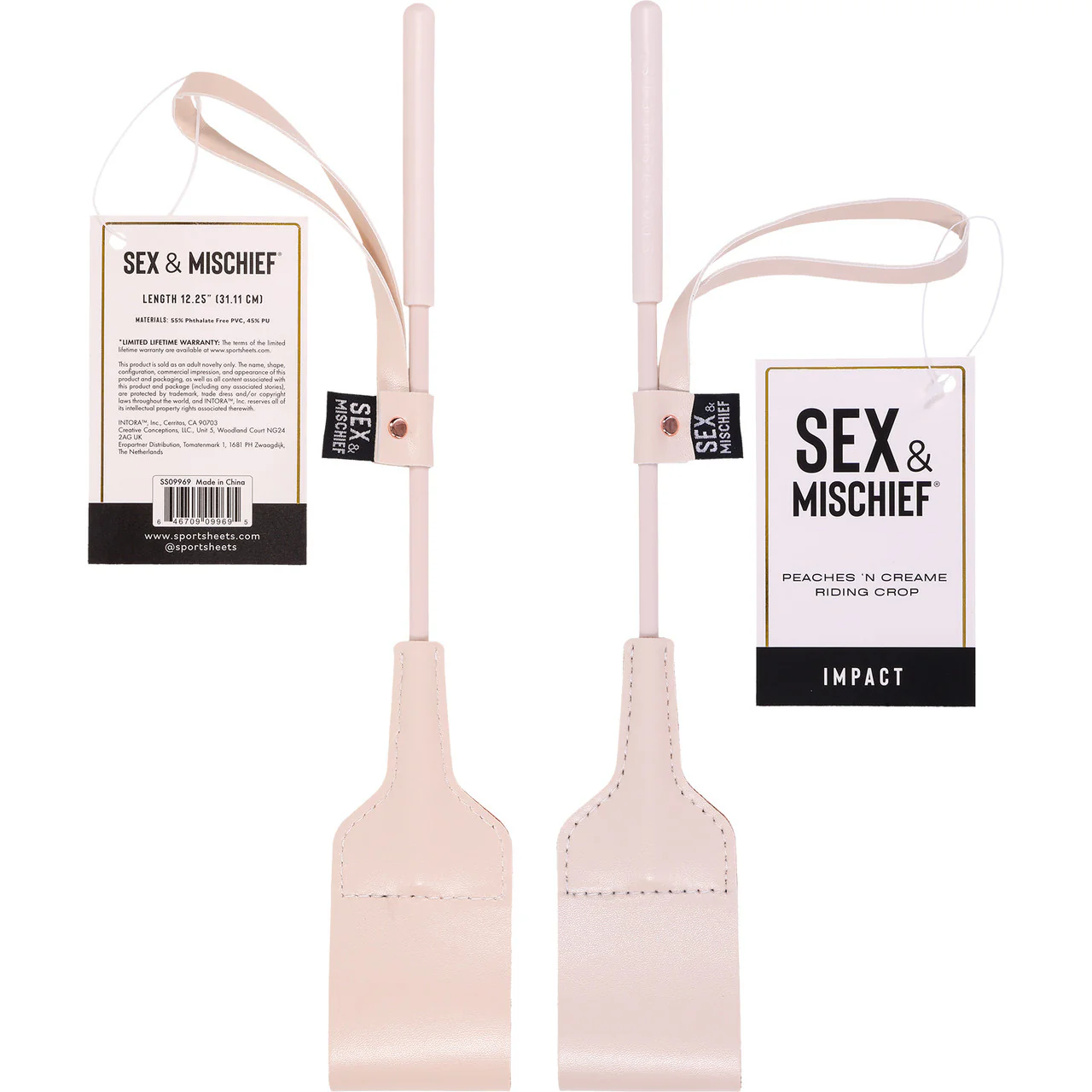 Sex & Mischief Peaches 'n CreaMe Riding Crop By Sportsheets - Rose Gold & Peach - Image 6