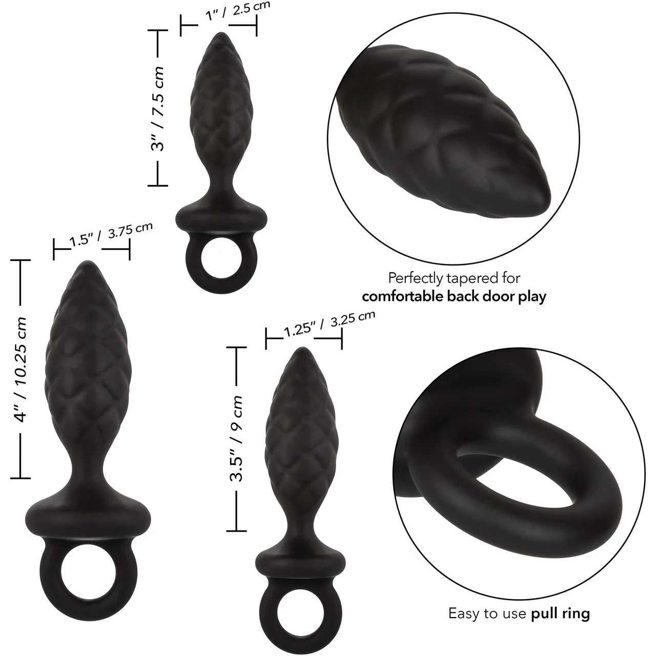 Silicone Anal Probe Training Kit, Set of 3 By CalExotics - Black - Image 9