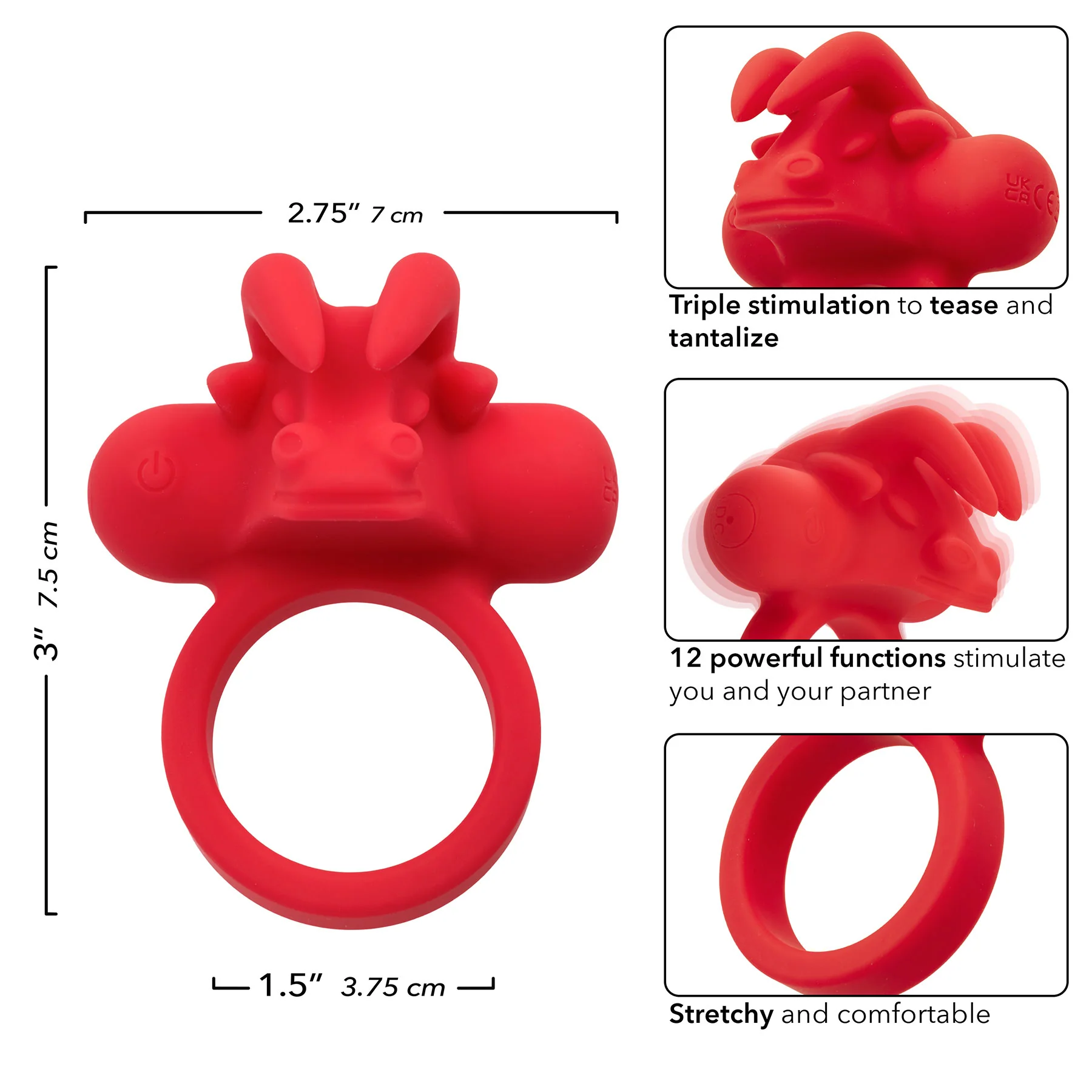 Silicone Rechargeable The Matador® Vibrating Cock Ring By CalExotics - Image 9