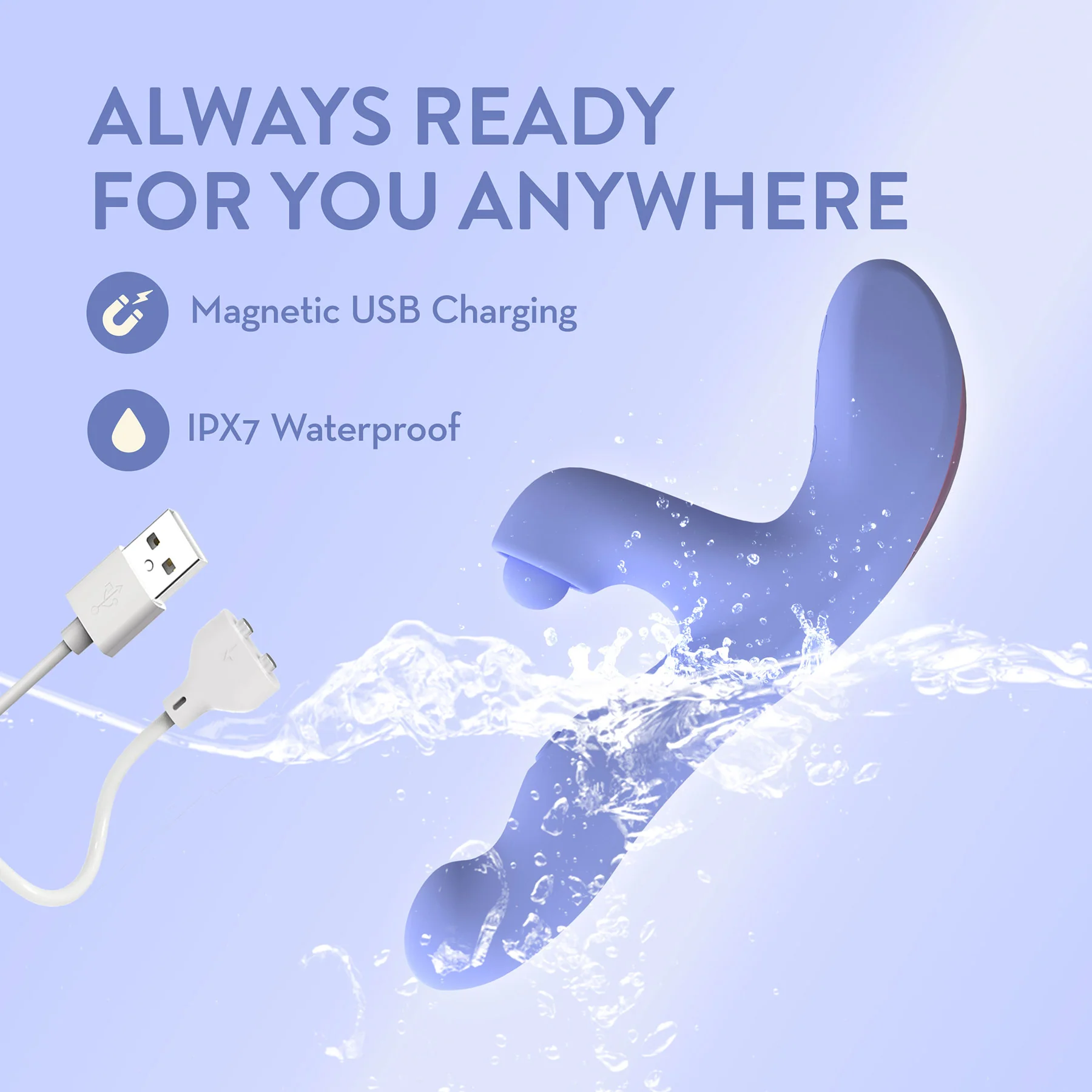 Simone Rechargeable Silicone Warming & Tapping Rabbit Vibrator By Blush - Image 10