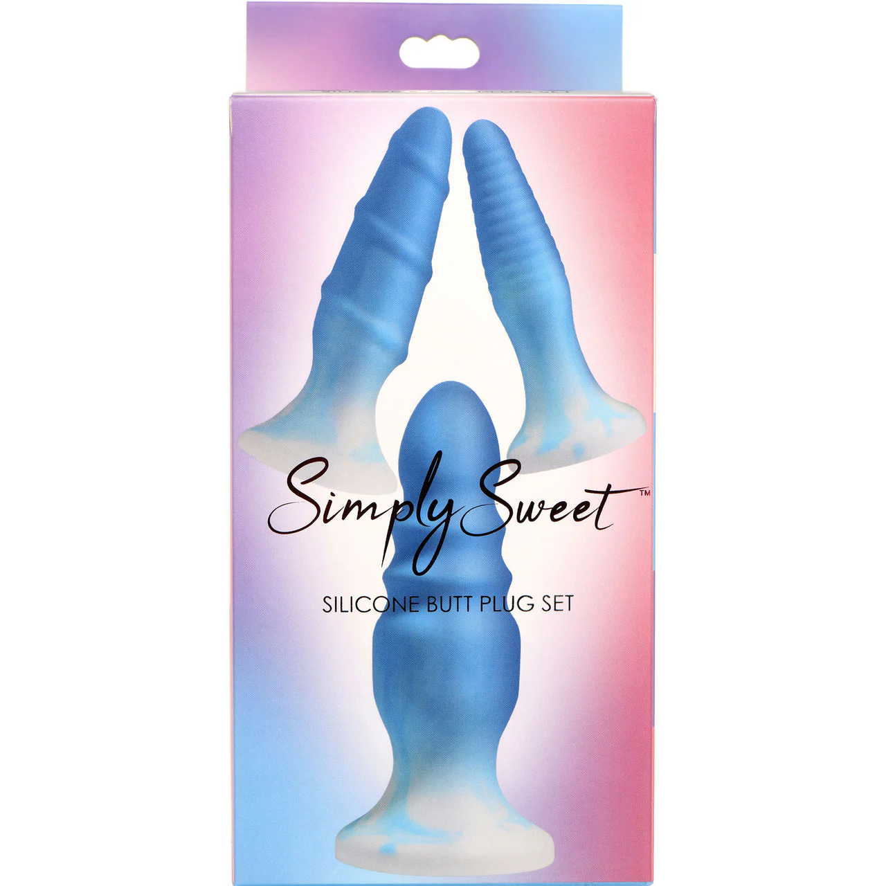 Simply Sweet 3-Piece Silicone Butt Plug Set - Blue - Image 4