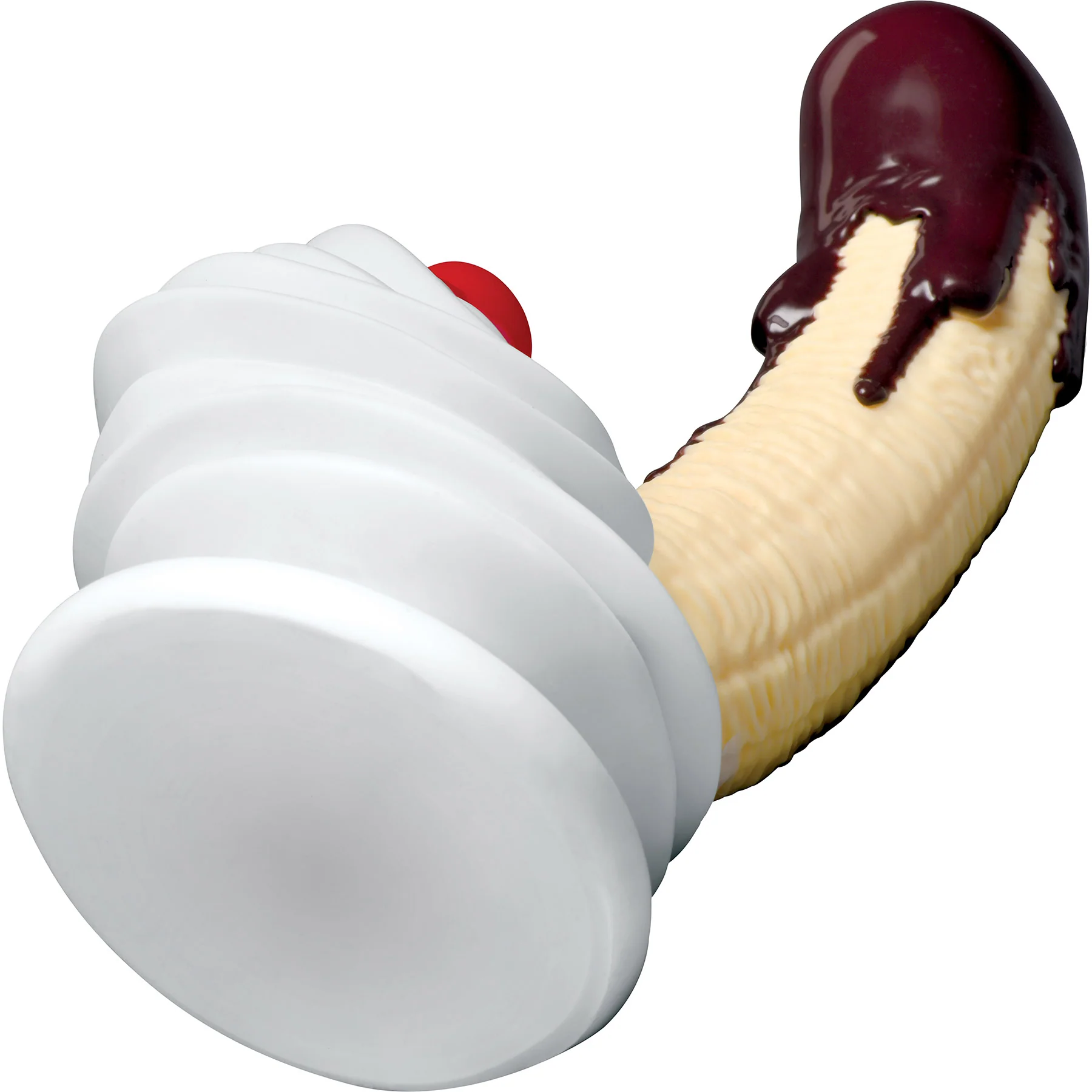 Simply Sweet Chocolate Dipped Banana Split Premium 7.4" Silicone Dildo With Suction Cup - Image 10