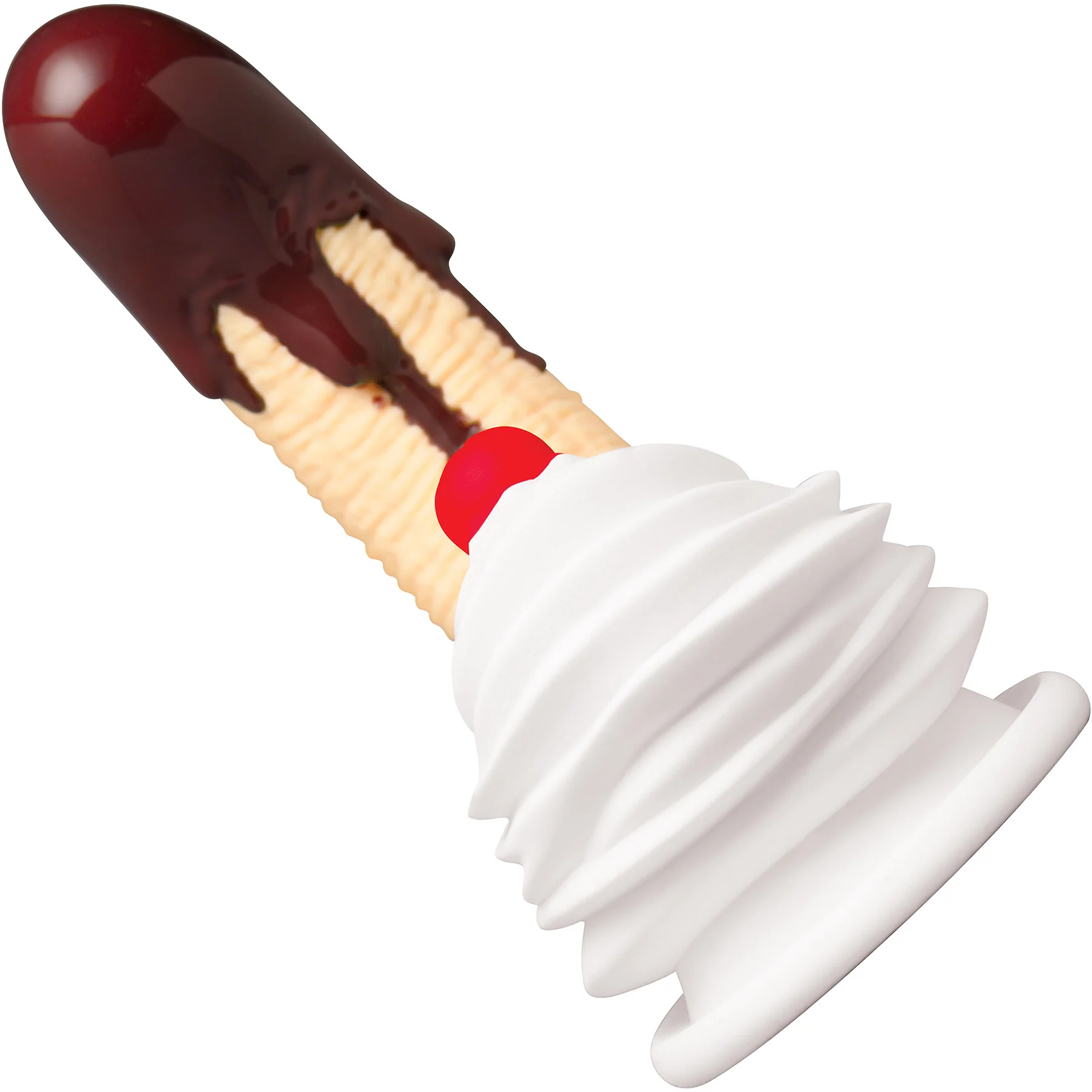 Simply Sweet Chocolate Dipped Banana Split Premium 7.4" Silicone Dildo With Suction Cup - Image 11