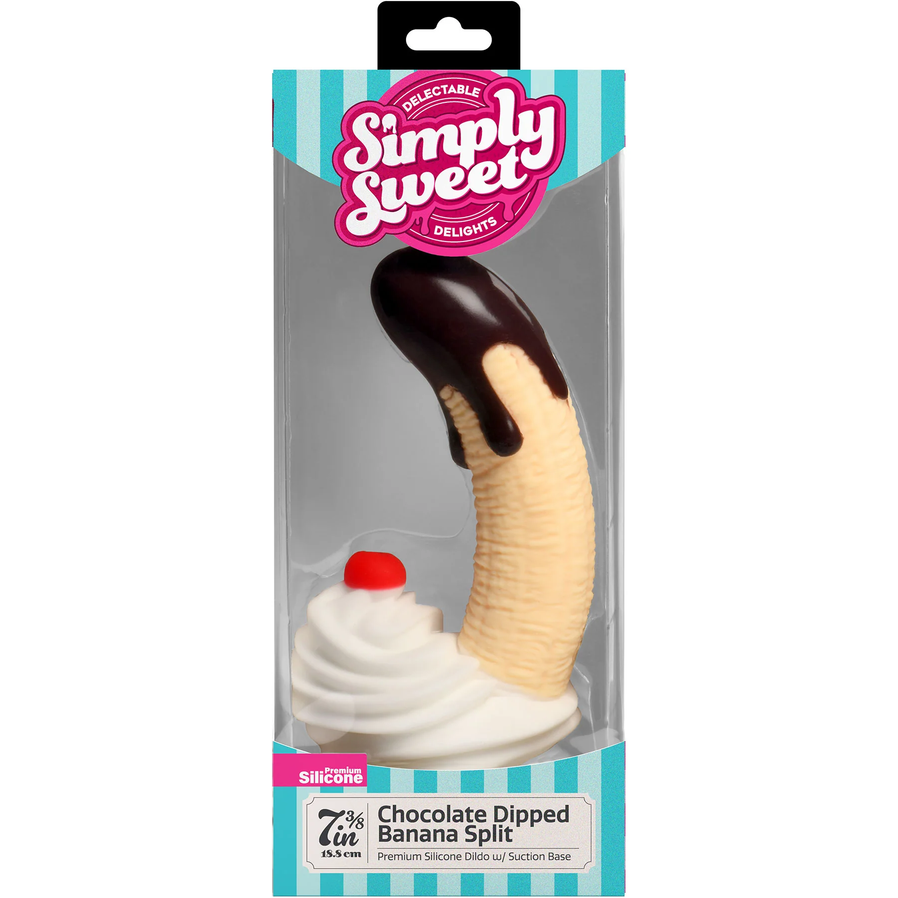 Simply Sweet Chocolate Dipped Banana Split Premium 7.4" Silicone Dildo With Suction Cup - Image 12
