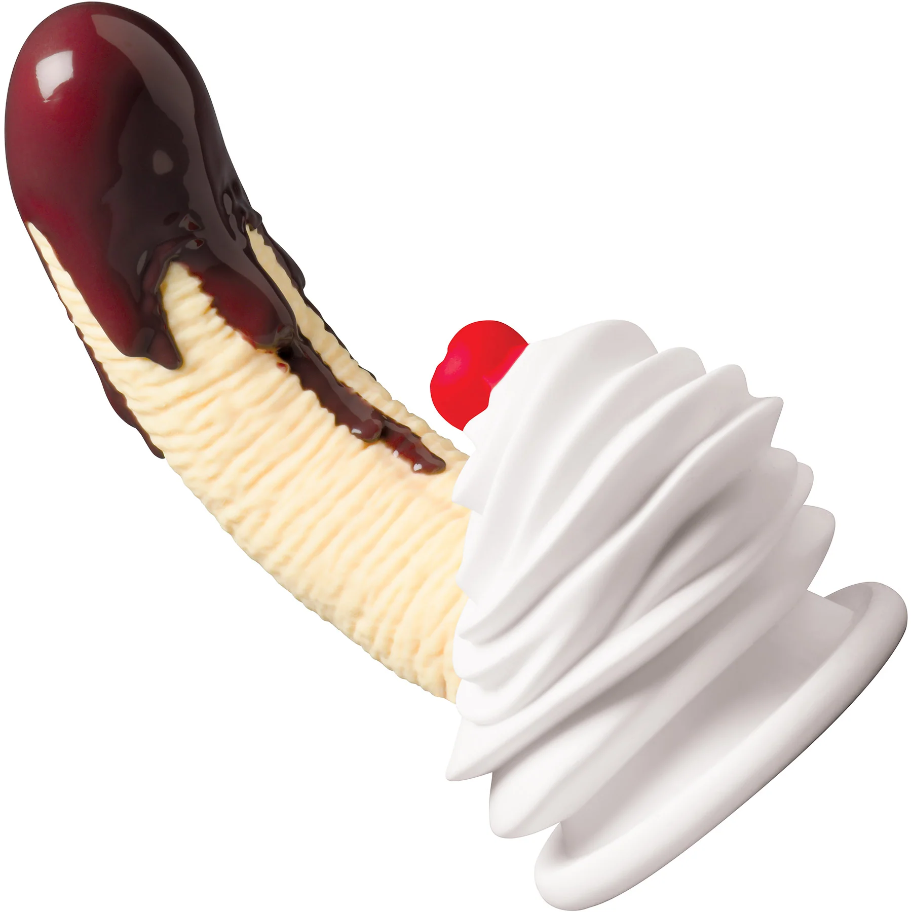 Simply Sweet Chocolate Dipped Banana Split Premium 7.4" Silicone Dildo With Suction Cup - Image 6