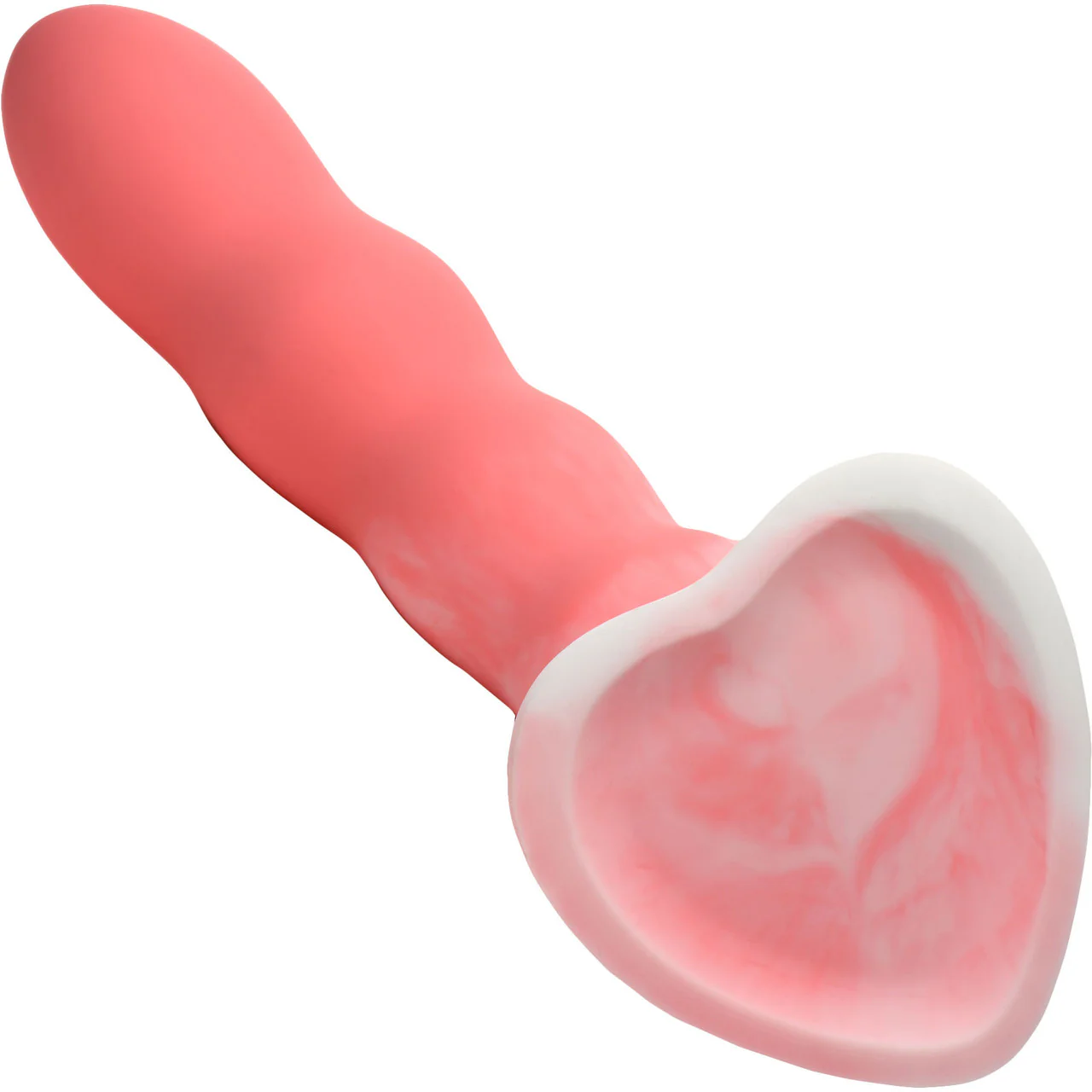 Simply Sweet Wavy 8" Silicone G-Spot Suction Cup Dildo - Pink & White - Image 10