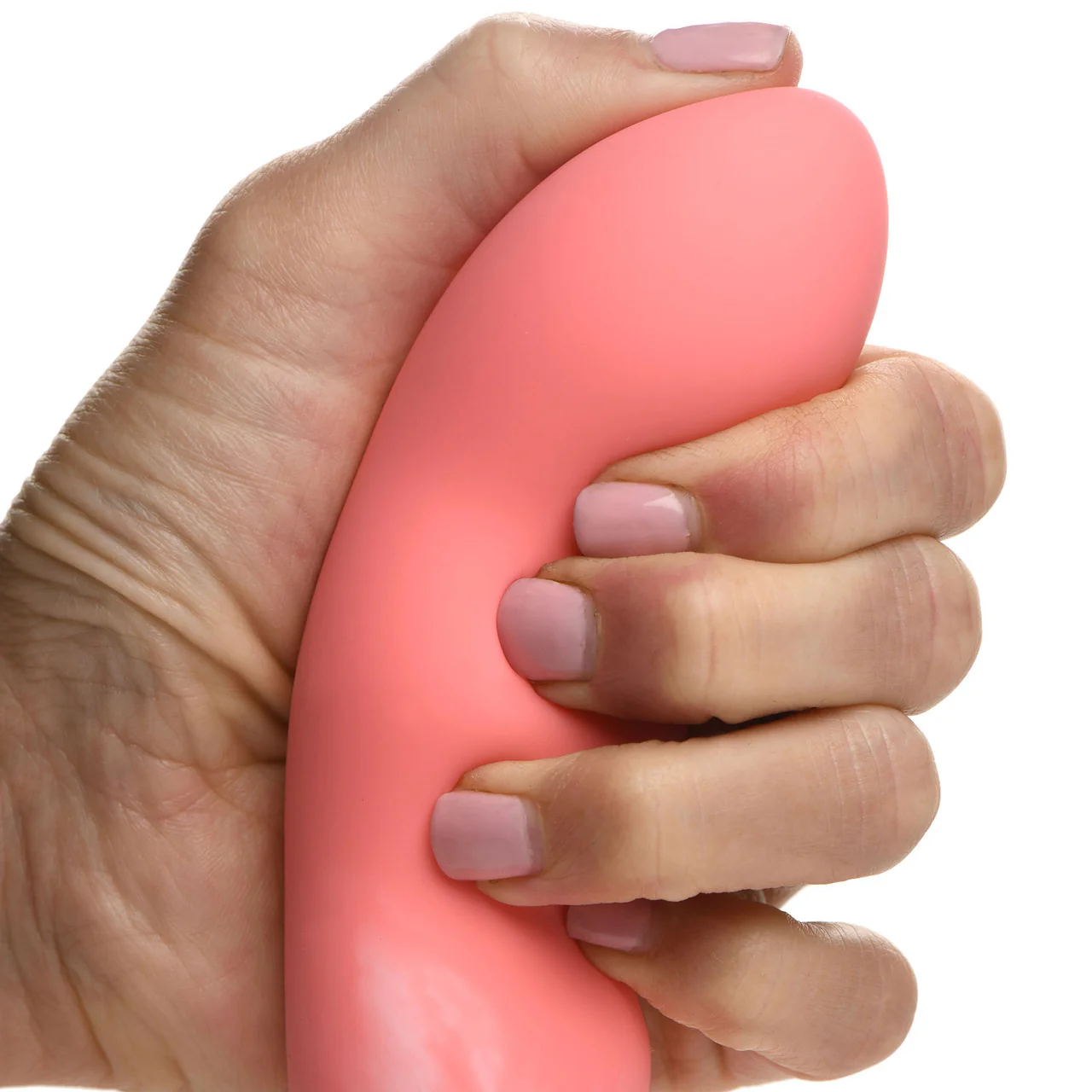 Simply Sweet Wavy 8" Silicone G-Spot Suction Cup Dildo - Pink & White - Image 11