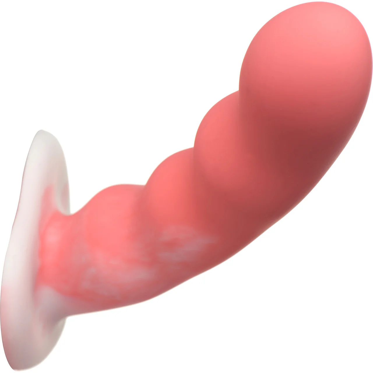 Simply Sweet Wavy 8" Silicone G-Spot Suction Cup Dildo - Pink & White - Image 9