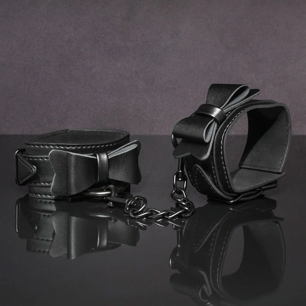 Sincerely Bow Tie Cuffs By Sportsheets - Black - Image 3