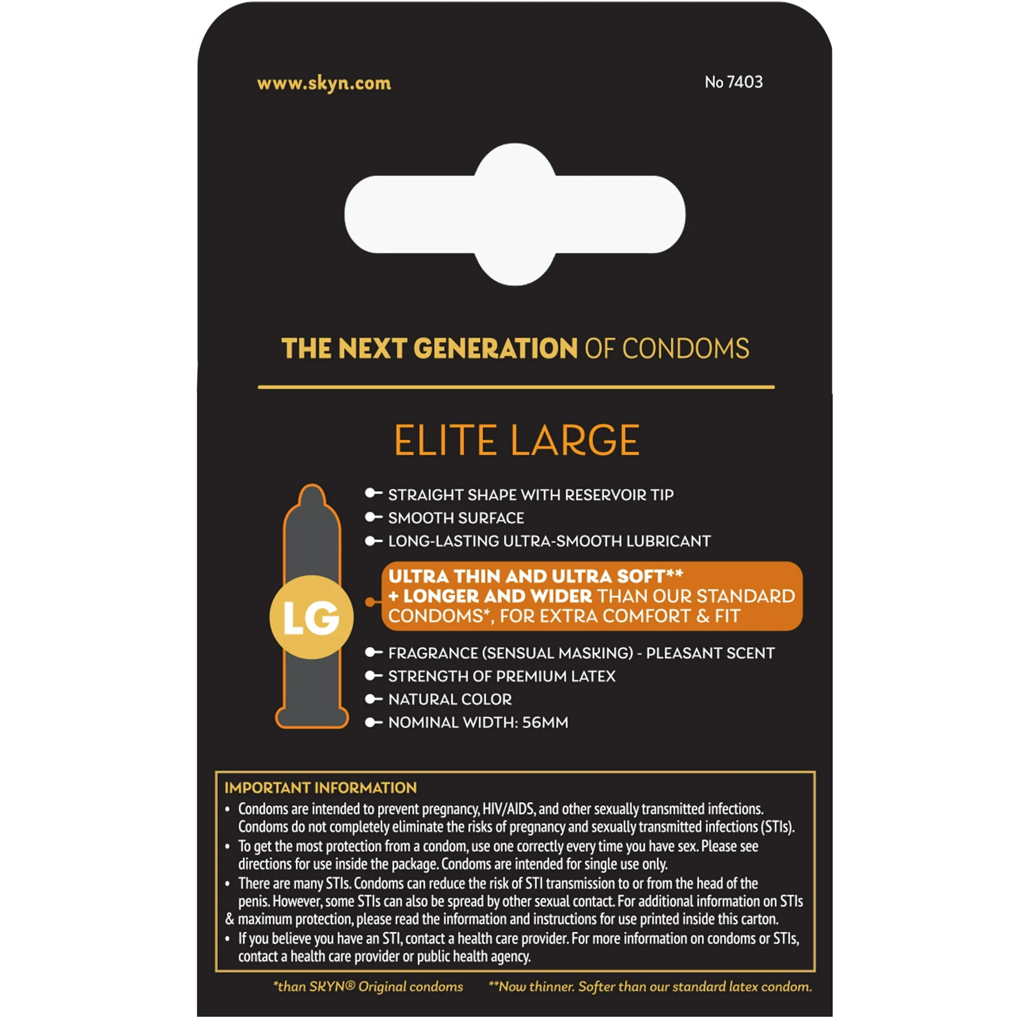SKYN® Elite Large Non-Latex Lubricated Condoms - 3 Pack - Image 3